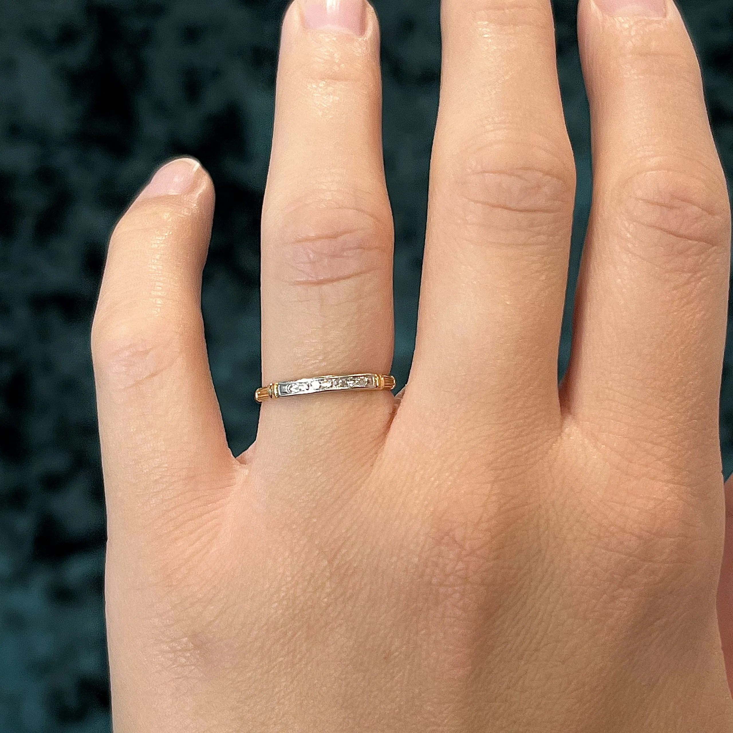 Retro Channel Set Diamond Wedding Band in 14k Gold - Image 6