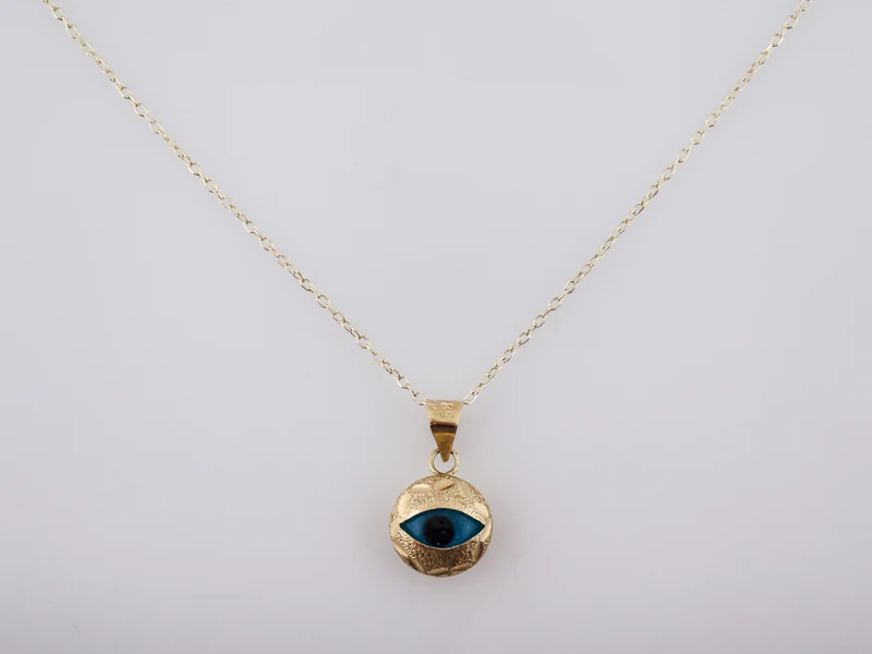 Retro "Evil Eye" Pendant in 14k Yellow Gold - Image 3