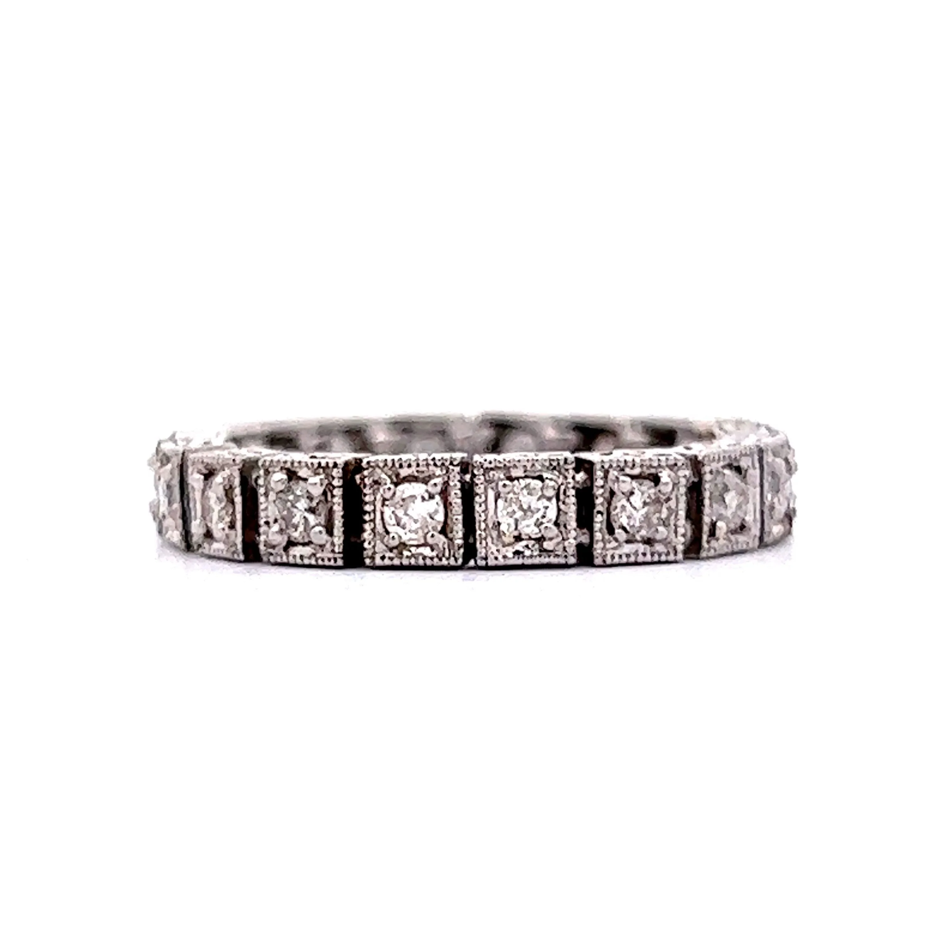Retro Flexible Diamond Eternity Wedding Band in Platinum