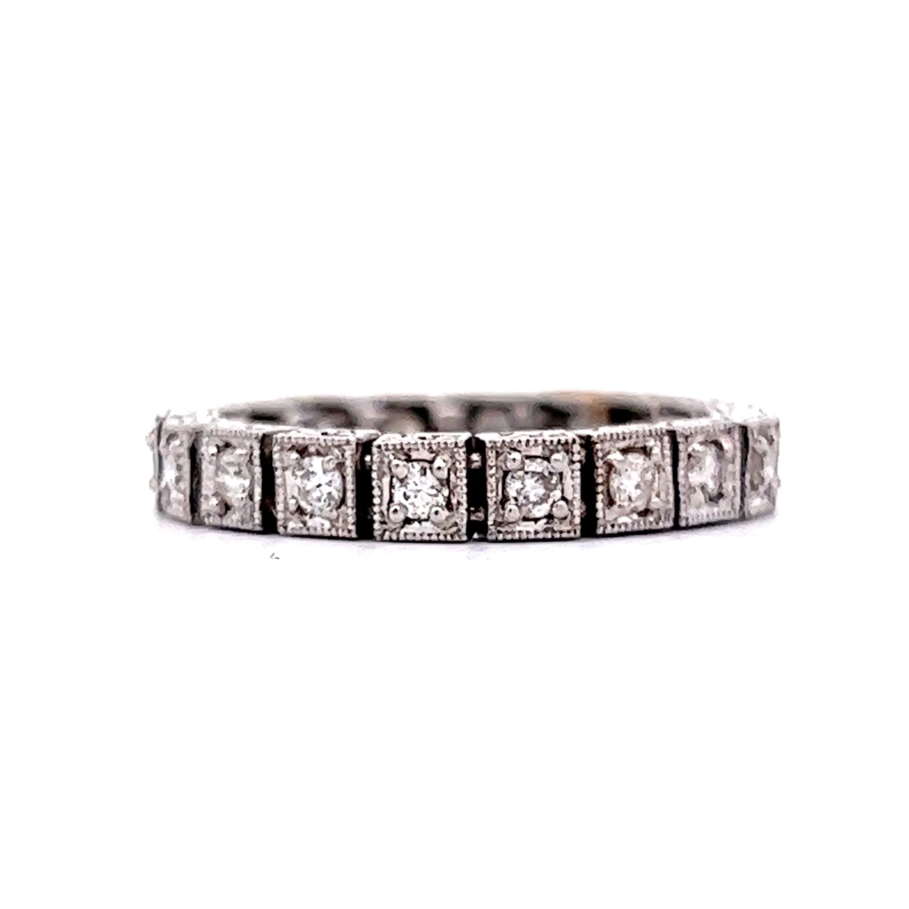 Retro Flexible Diamond Eternity Wedding Band in Platinum - Image 2