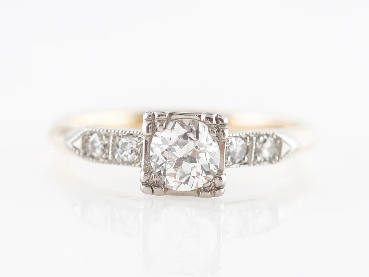 Retro Old European Diamond Engagement Ring in 14k