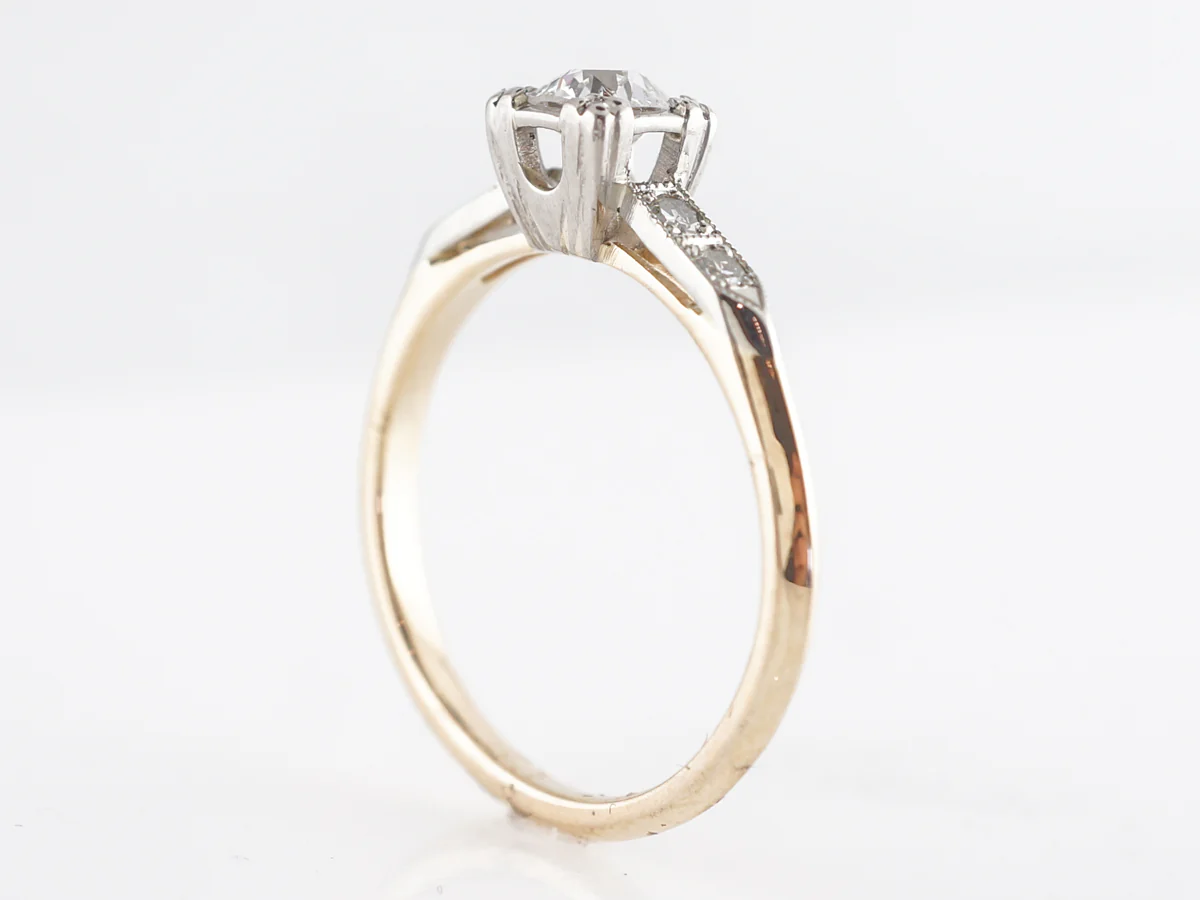 Retro Old European Diamond Engagement Ring in 14k - Image 4