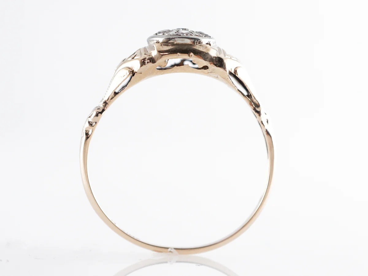 Retro Pave Single Cut Diamond Engagement Ring in 14k - Image 4