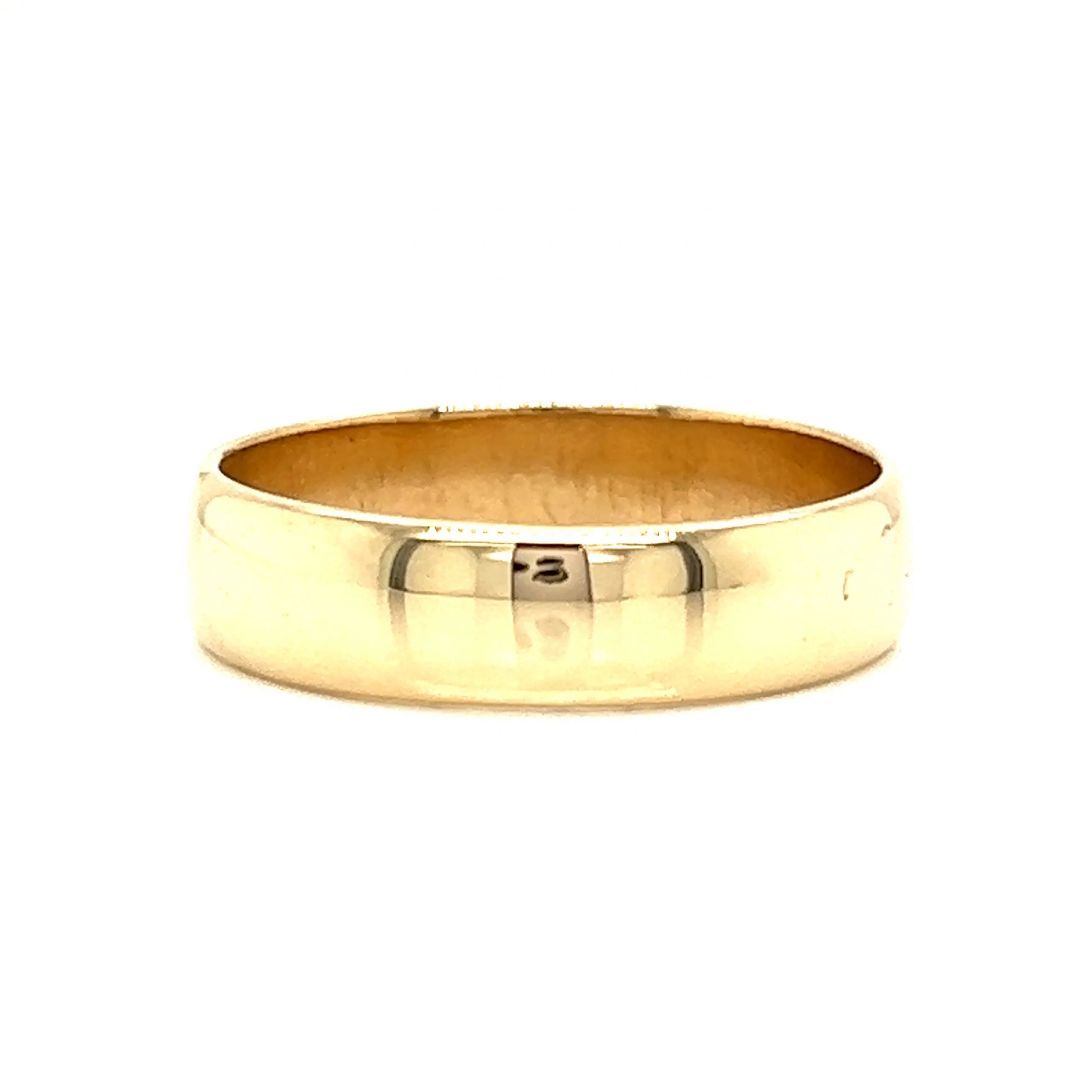 Retro Rounded Flat Edge Wedding Band in 14k Gold - Image 2