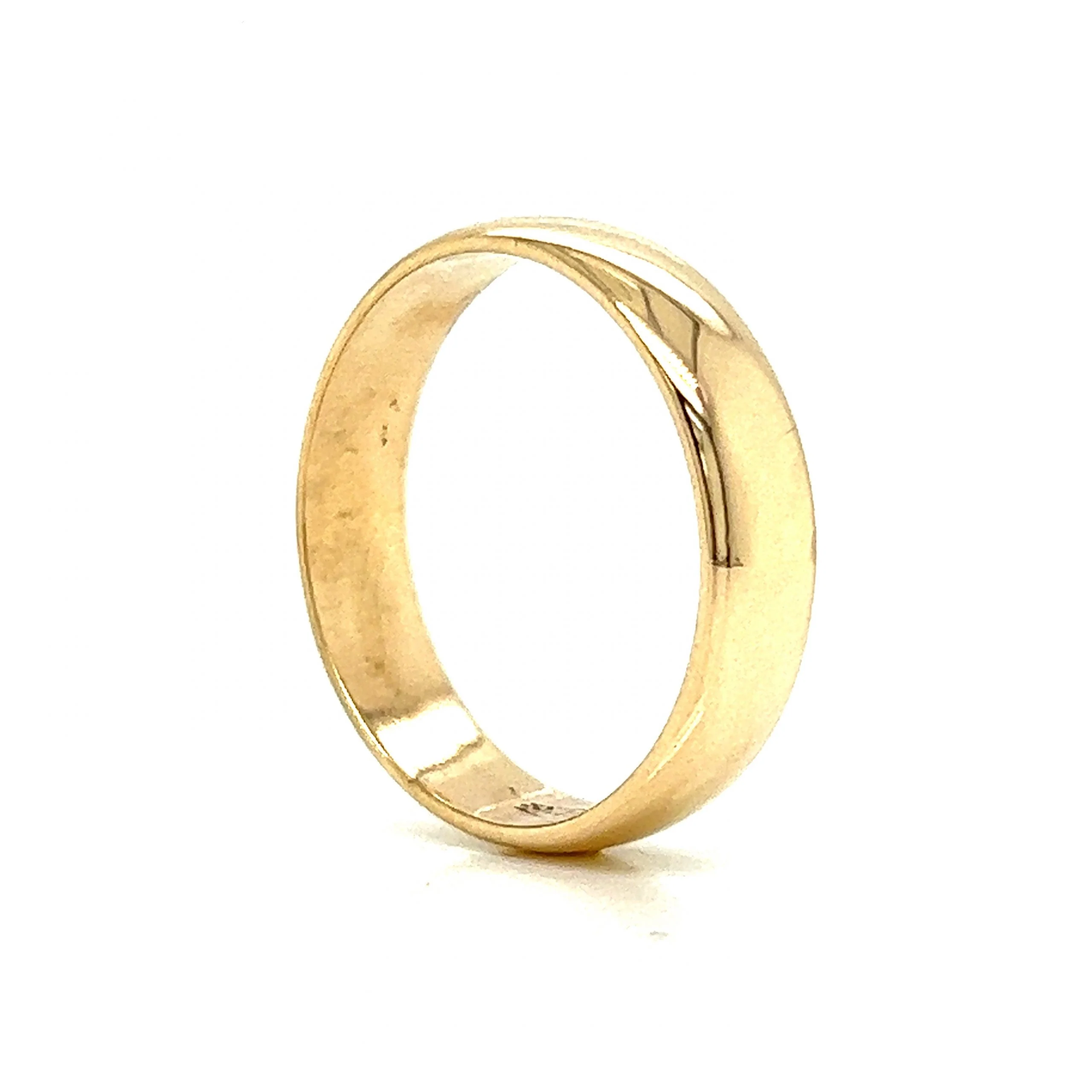 Retro Rounded Flat Edge Wedding Band in 14k Gold - Image 5