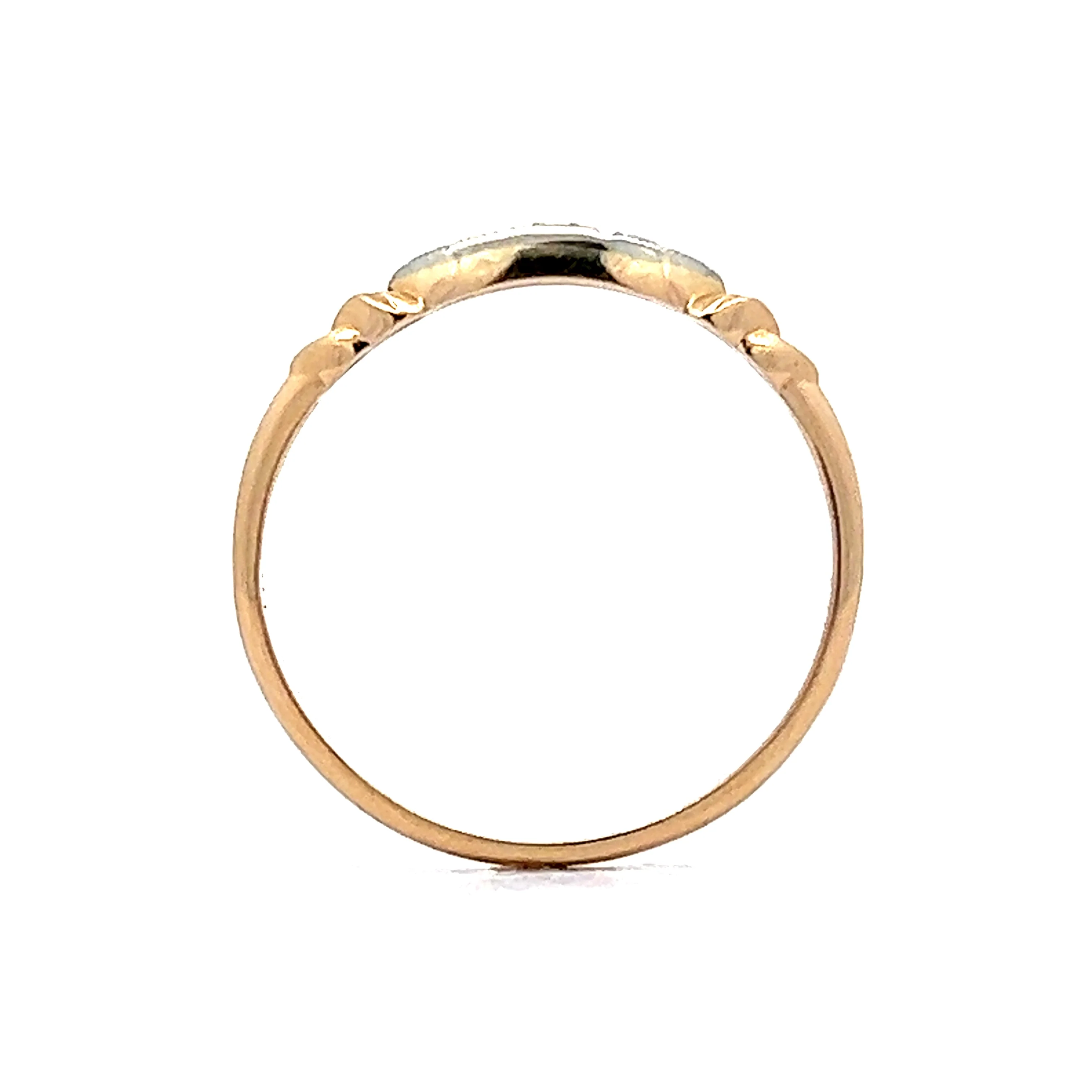 Retro Single Diamond Two-Toned Wedding Band in 14k & 18k - Image 4