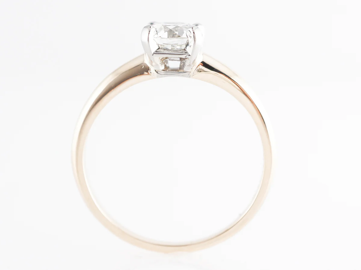 Retro Solitaire European Cut Diamond Engagement Ring - Image 4