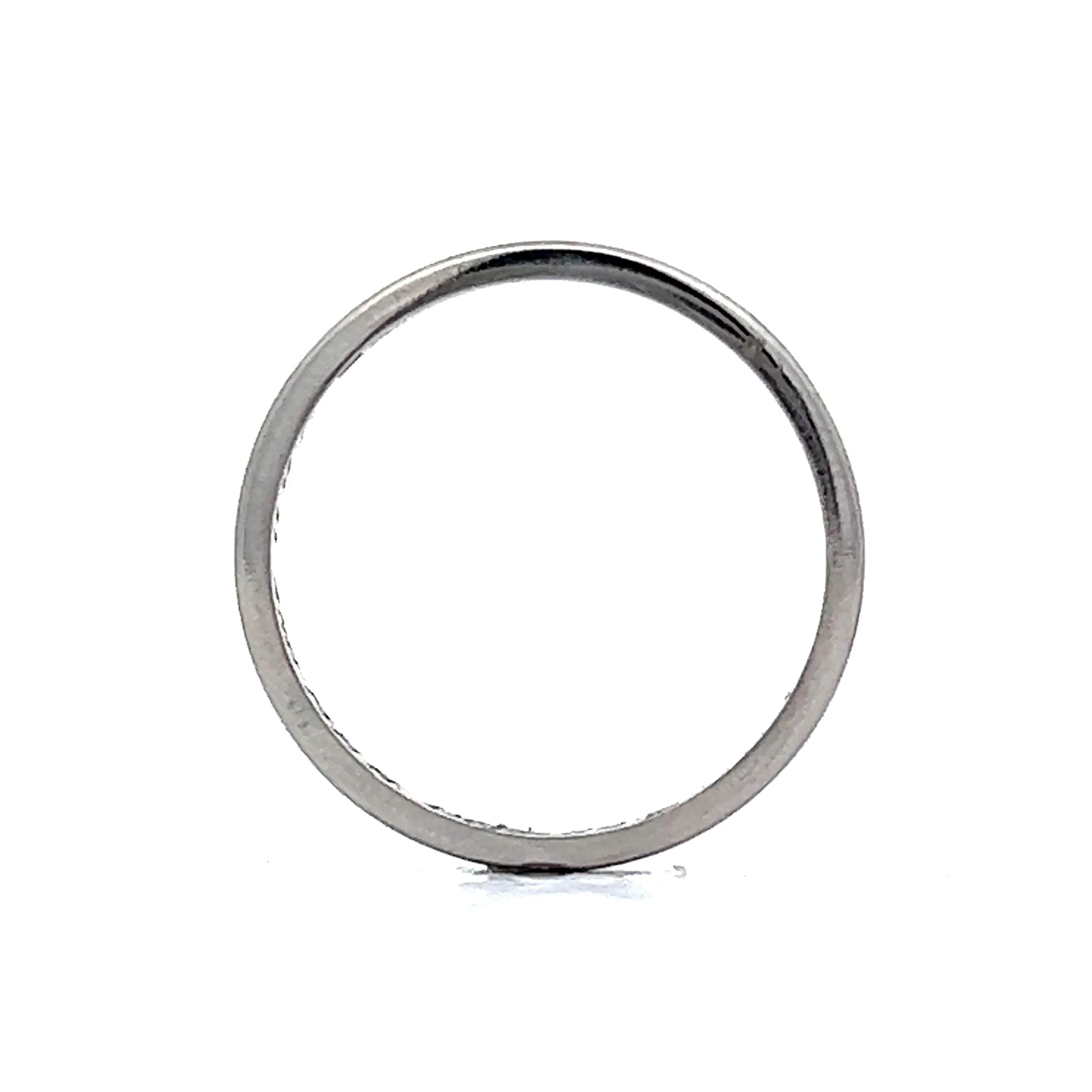 Retro Thin Classic Wedding Band in Platinum - Image 4