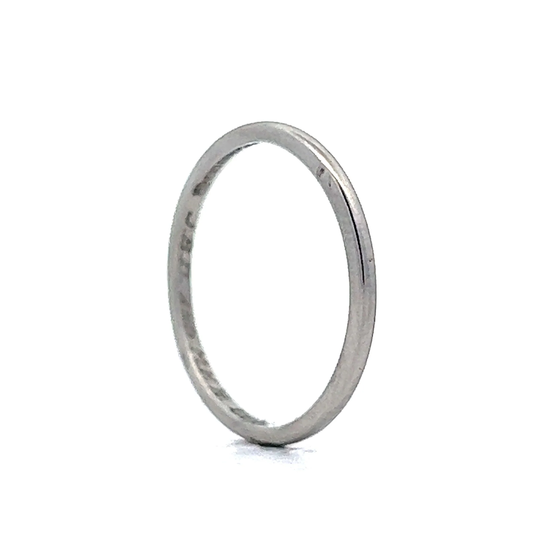 Retro Thin Classic Wedding Band in Platinum - Image 5