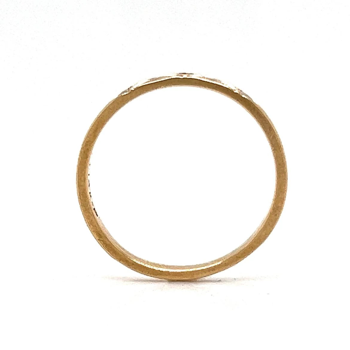 Retro Three Stone Diamond Wedding Band in 14k Gold - Image 4
