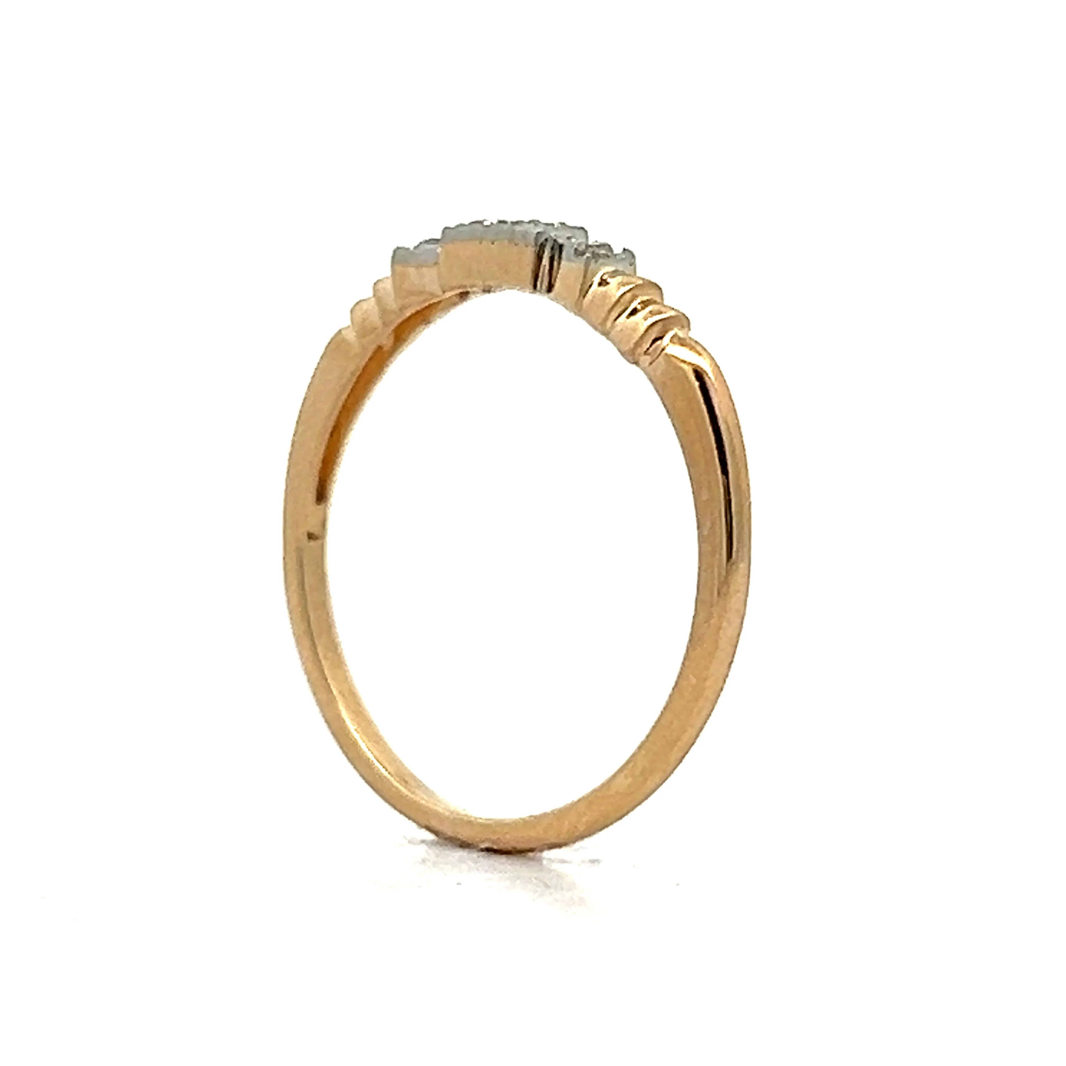 Retro Two-Tone .09 Diamond Wedding Band in 14k - Image 5