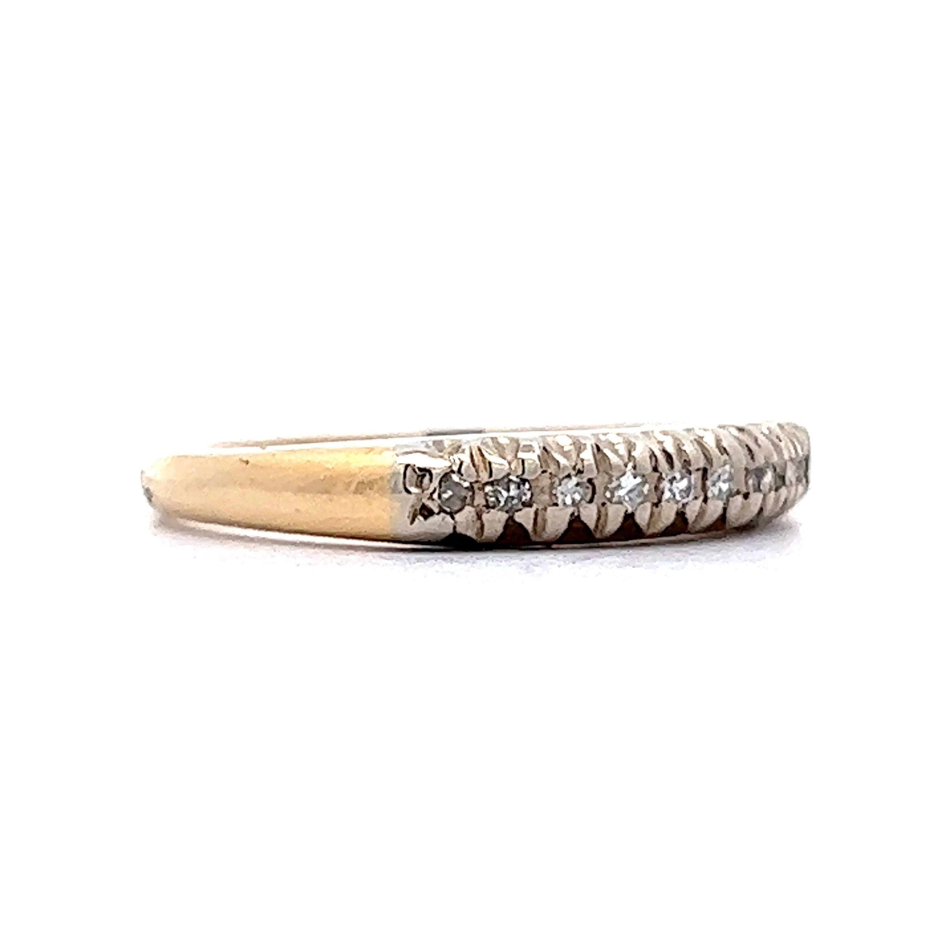 Retro Two-Toned Diamond Wedding Band in 14k - Image 3