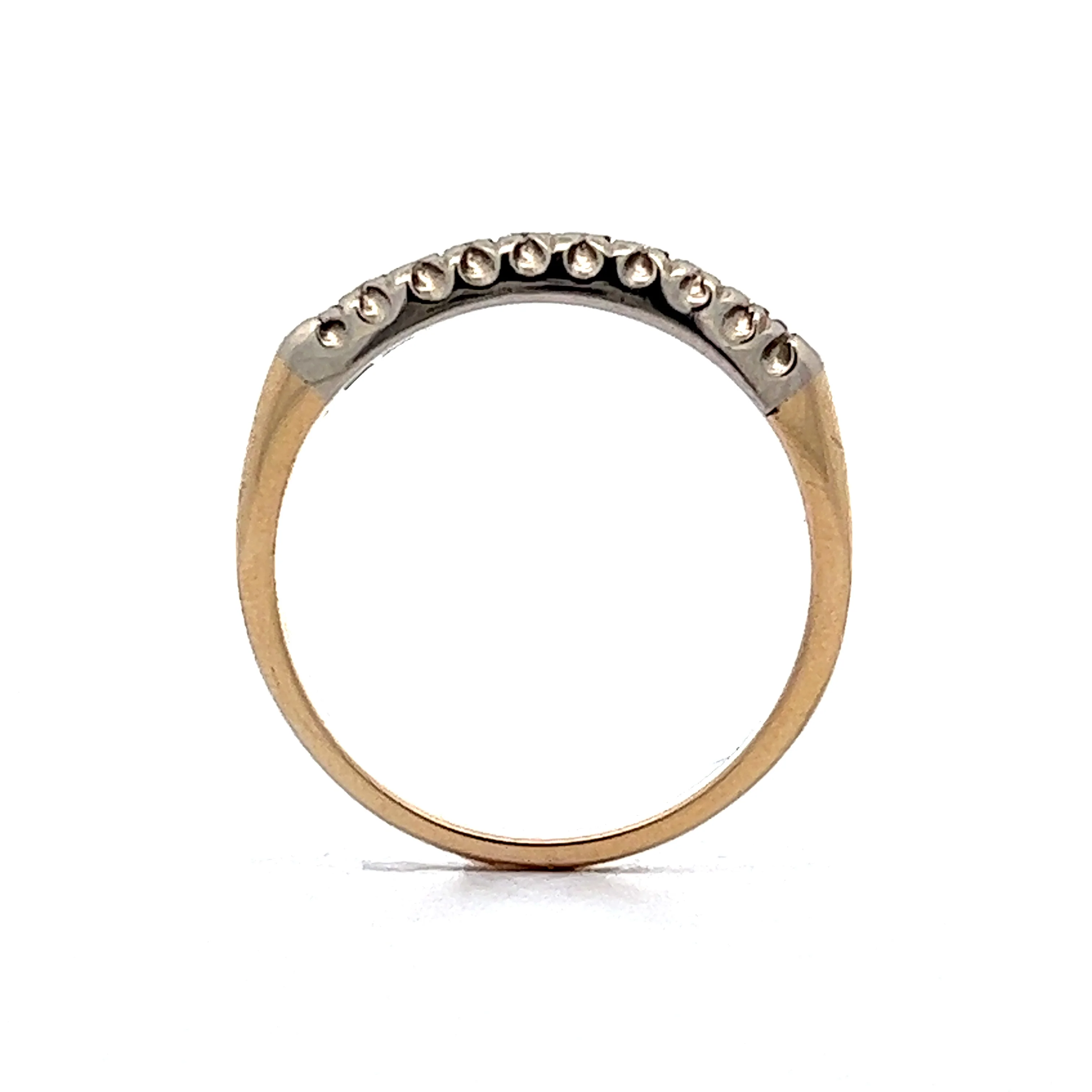 Retro Two-Toned Diamond Wedding Band in 14k - Image 4