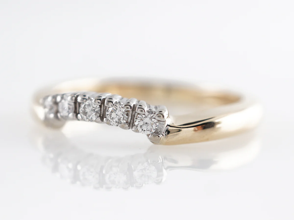 Retro Two-Toned Diamond Wedding Band in 14k - Image 2