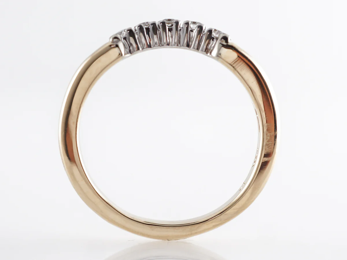 Retro Two-Toned Diamond Wedding Band in 14k - Image 5