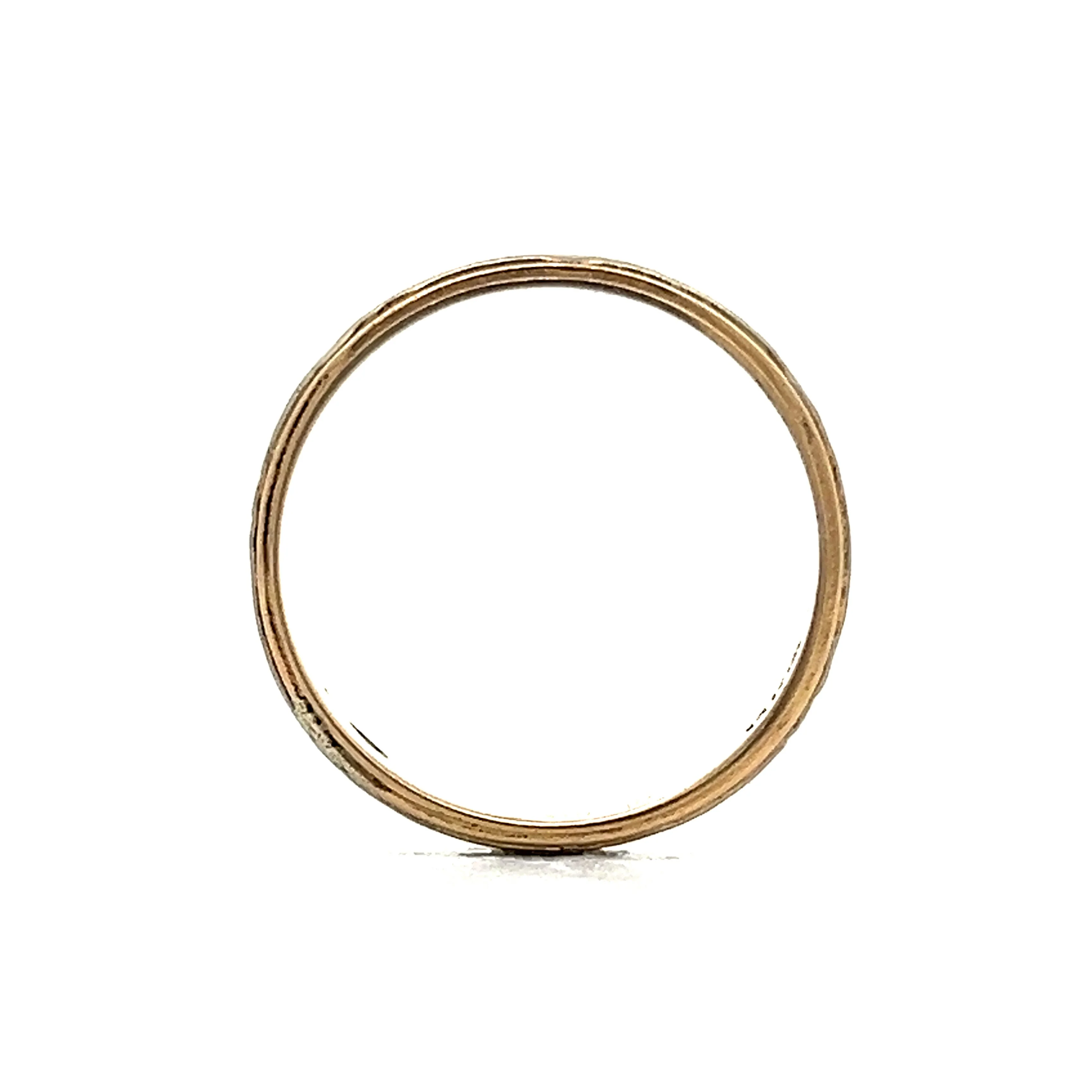 Retro Two-Toned Engraved Wedding Band in 14k - Image 4