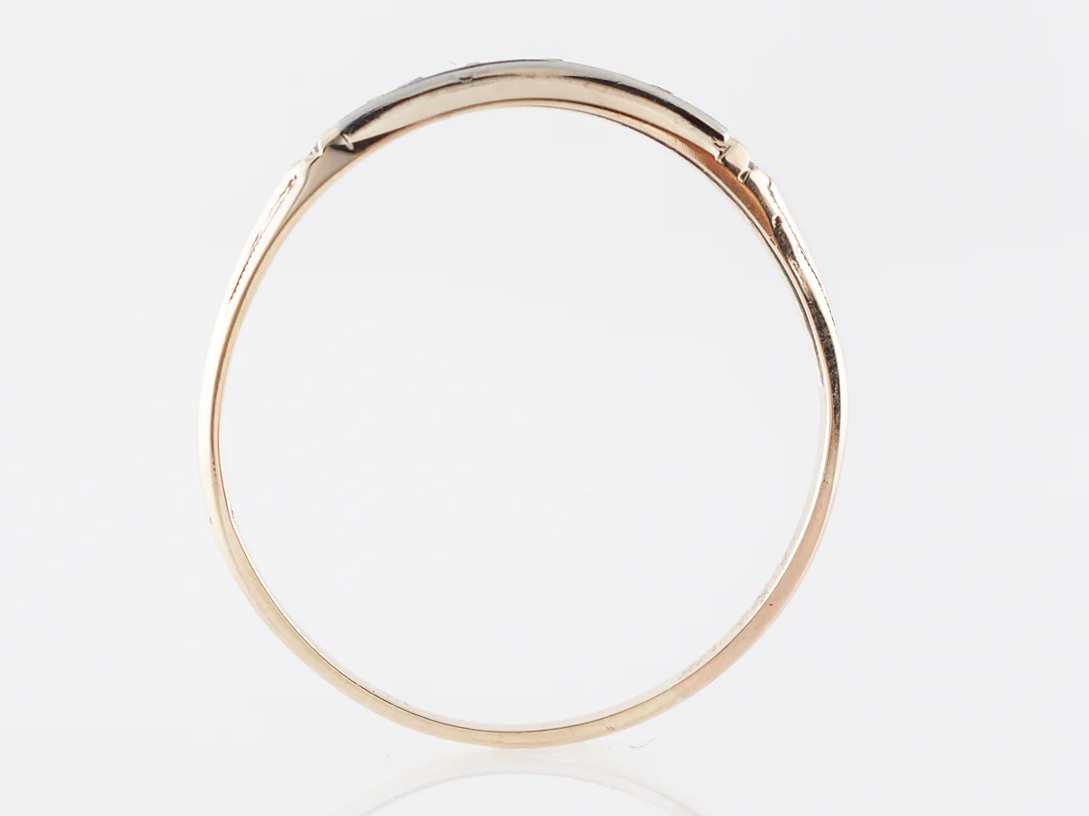 Retro Two-Toned Single Cut Diamond Wedding Band in 14k - Image 4