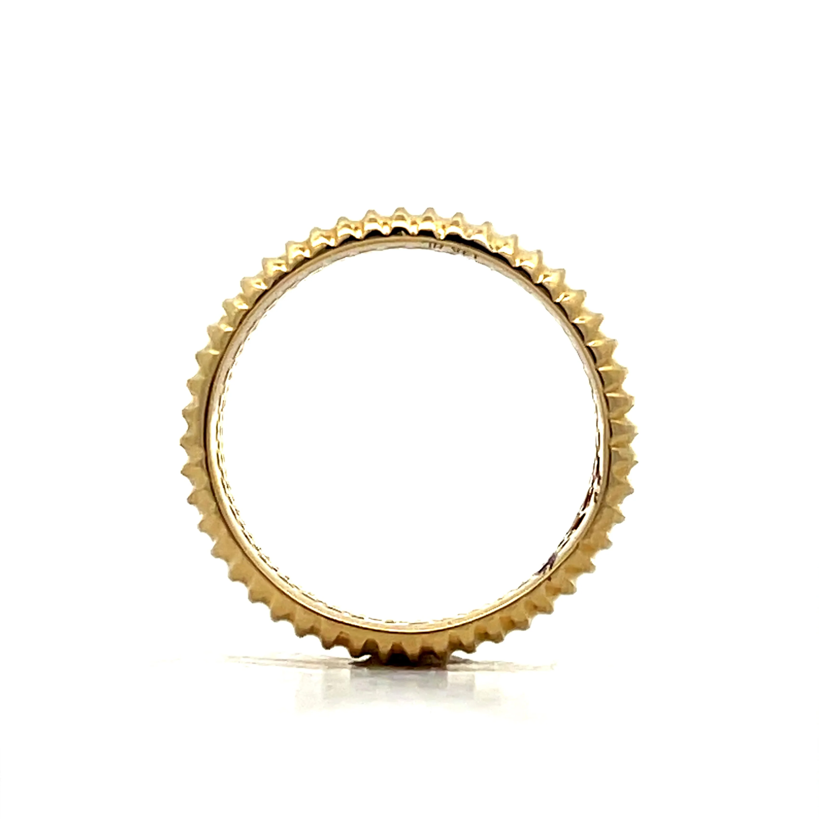 Ridge Textured Wedding Band in 14k Yellow Gold - Image 4