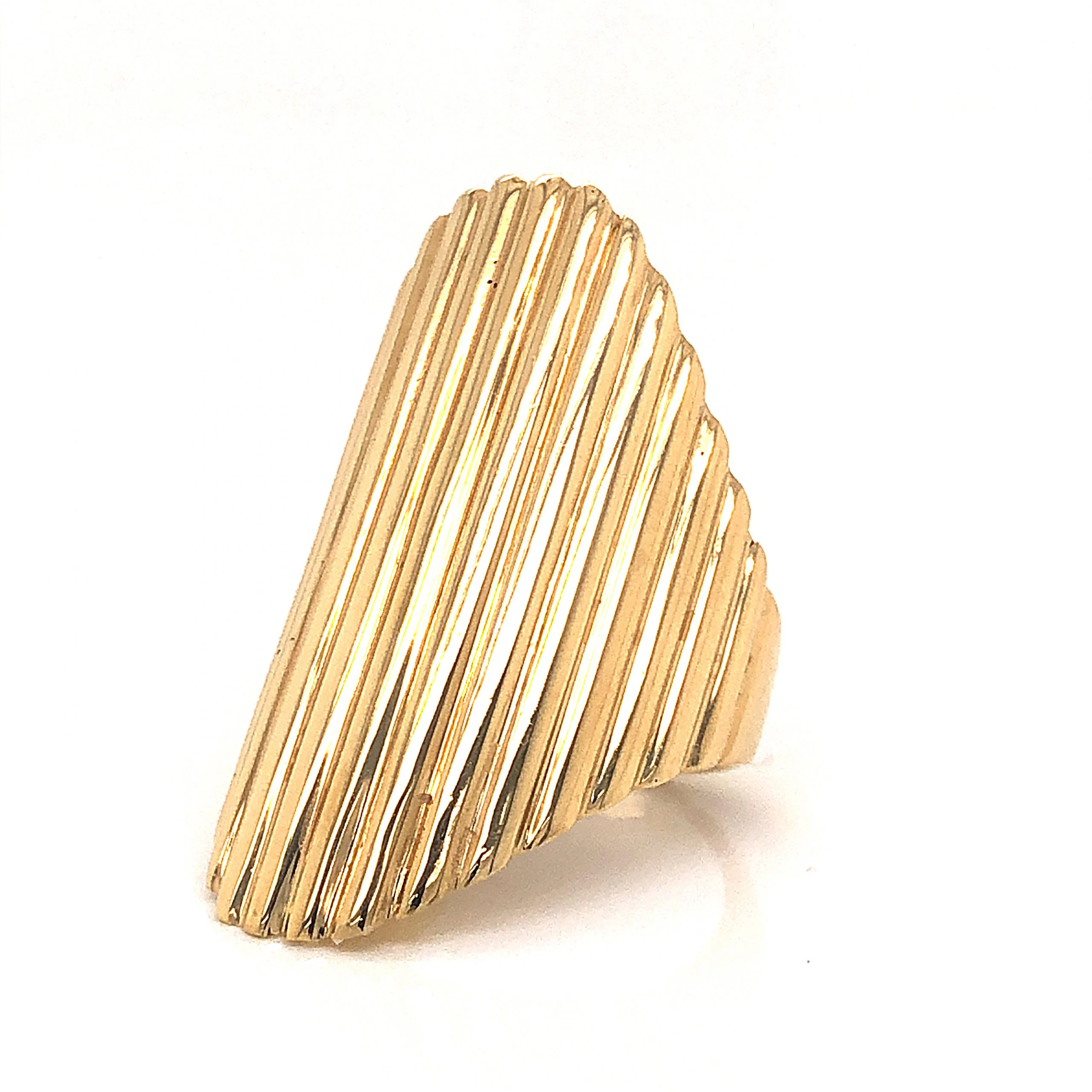 Ridged Cocktail Ring 18k Yellow Gold - Image 2