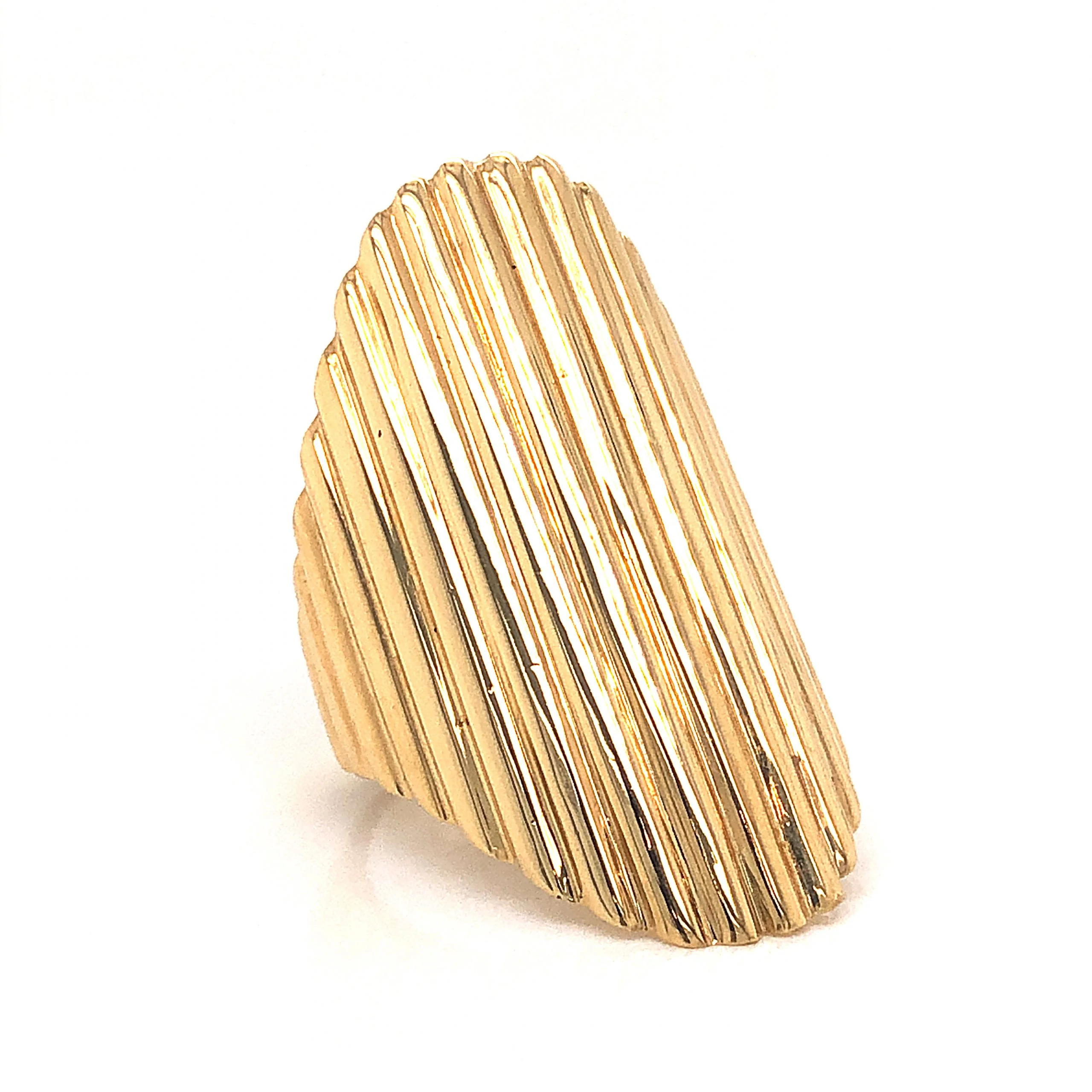 Ridged Cocktail Ring 18k Yellow Gold - Image 3