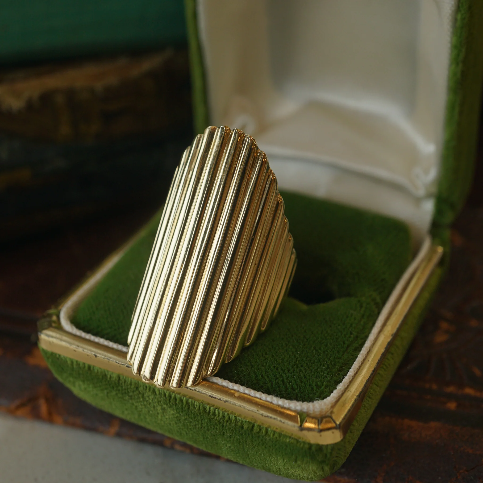 Ridged Cocktail Ring 18k Yellow Gold - Image 5