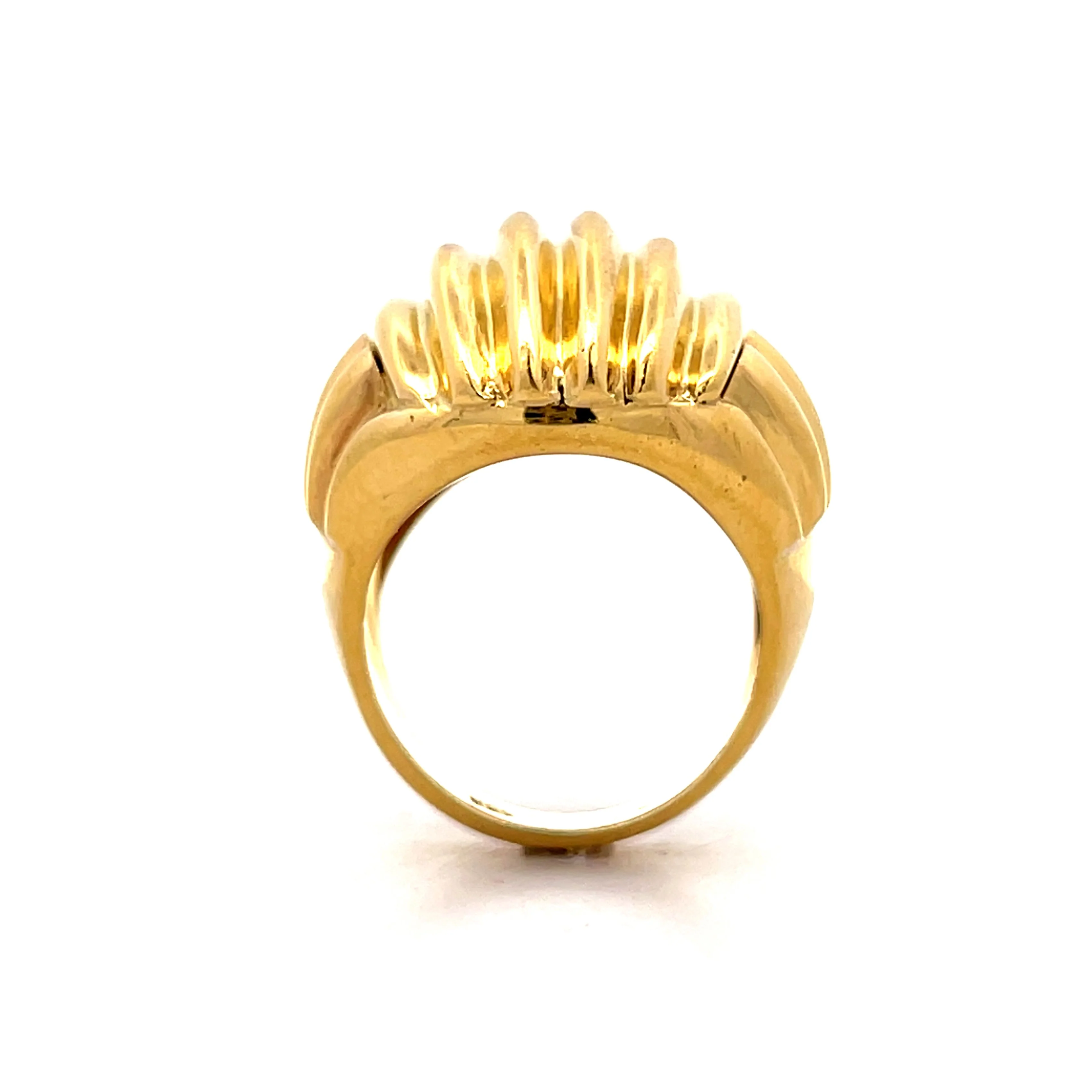 Ridged Dome Cocktail Ring in 18k Yellow Gold - Image 4