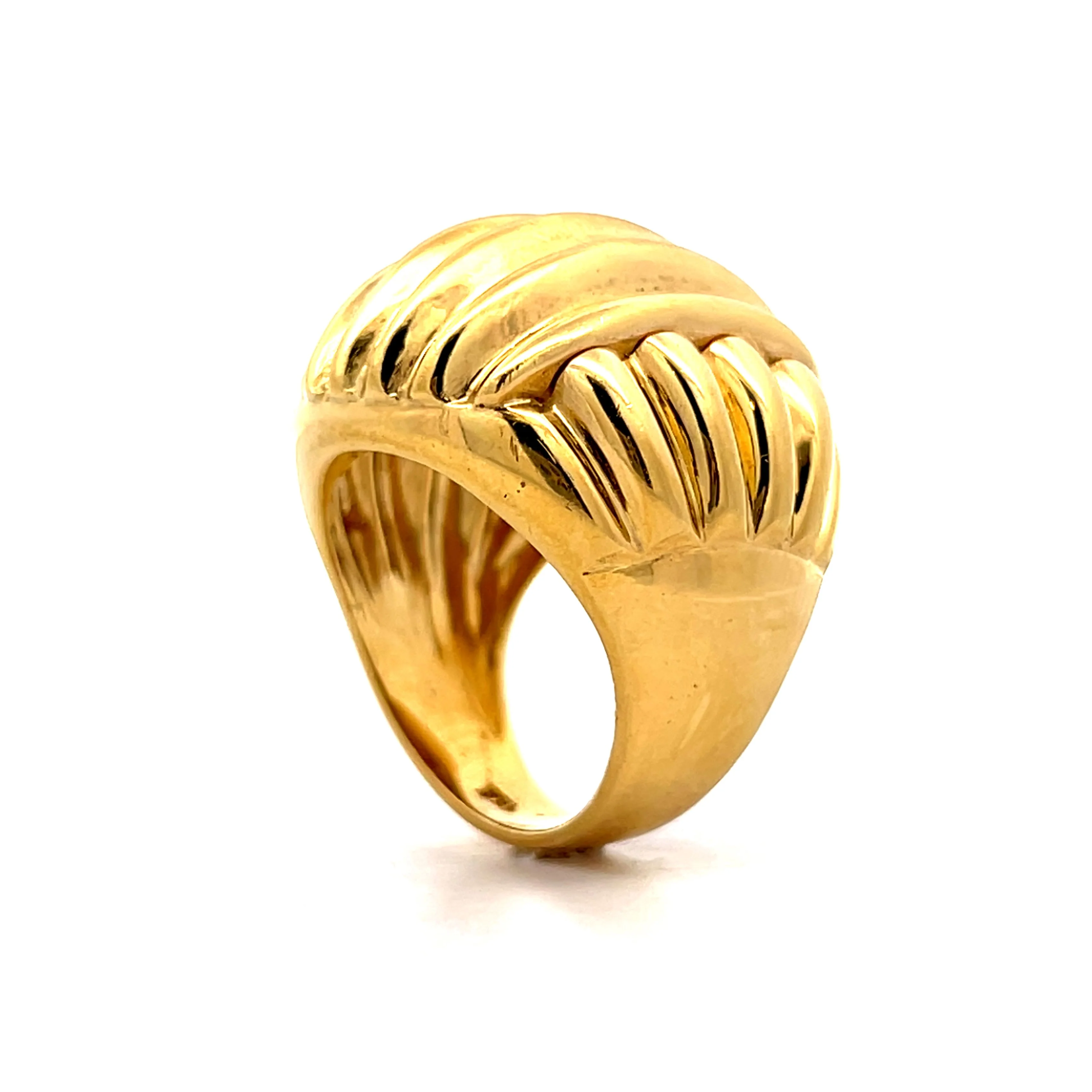 Ridged Dome Cocktail Ring in 18k Yellow Gold - Image 5