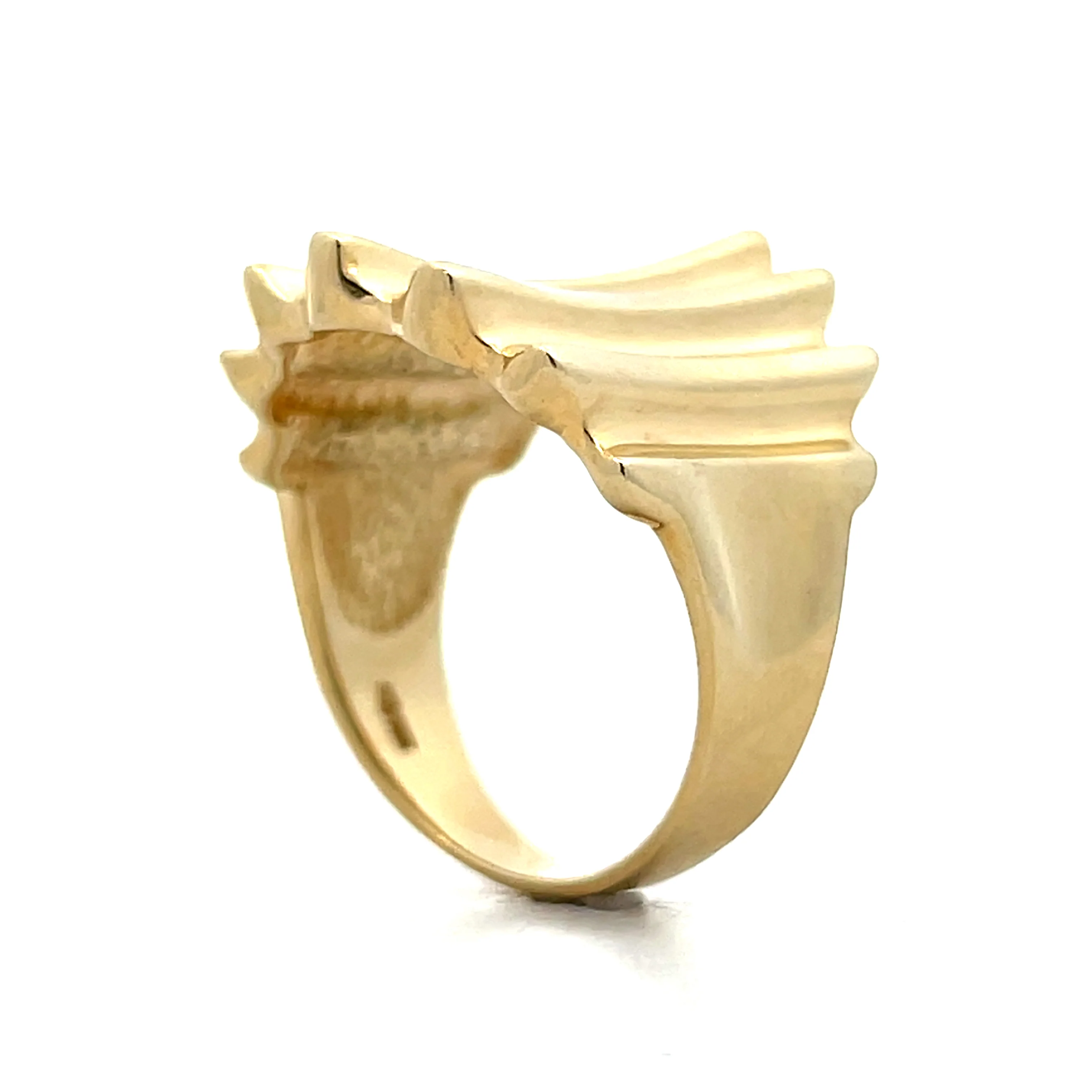 Ridged Statement Cocktail Ring in 14k Yellow Gold - Image 5