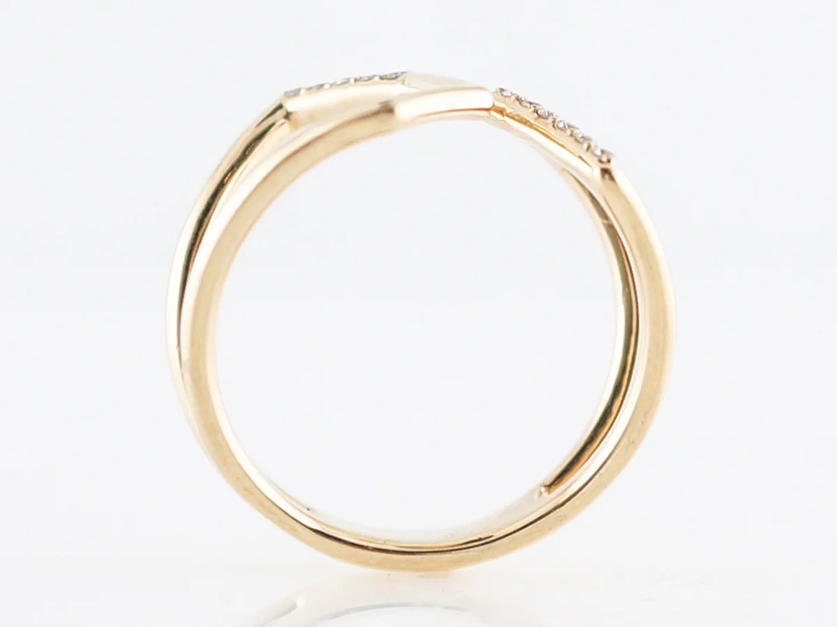 Right Hand Ring Modern .06 Round Brilliant Cut Diamonds in 18k Yellow Gold - Image 4