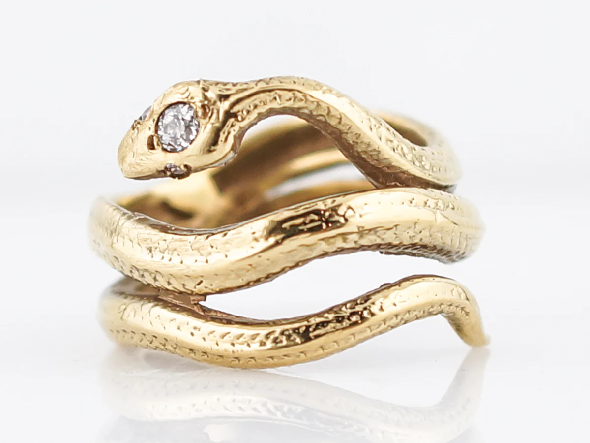 Right Hand Ring Modern .07 Old European Cut Diamond in 14k Yellow Gold