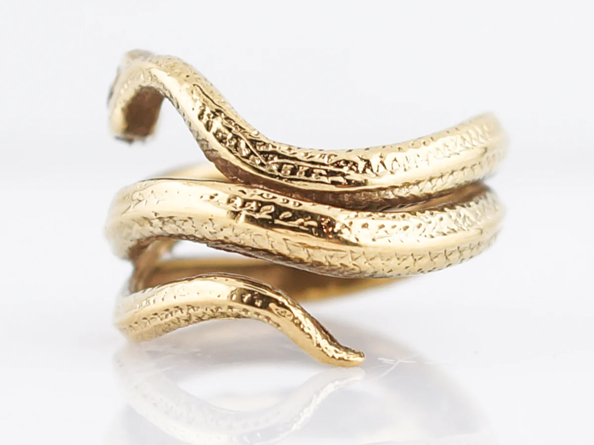 Right Hand Ring Modern .07 Old European Cut Diamond in 14k Yellow Gold - Image 2