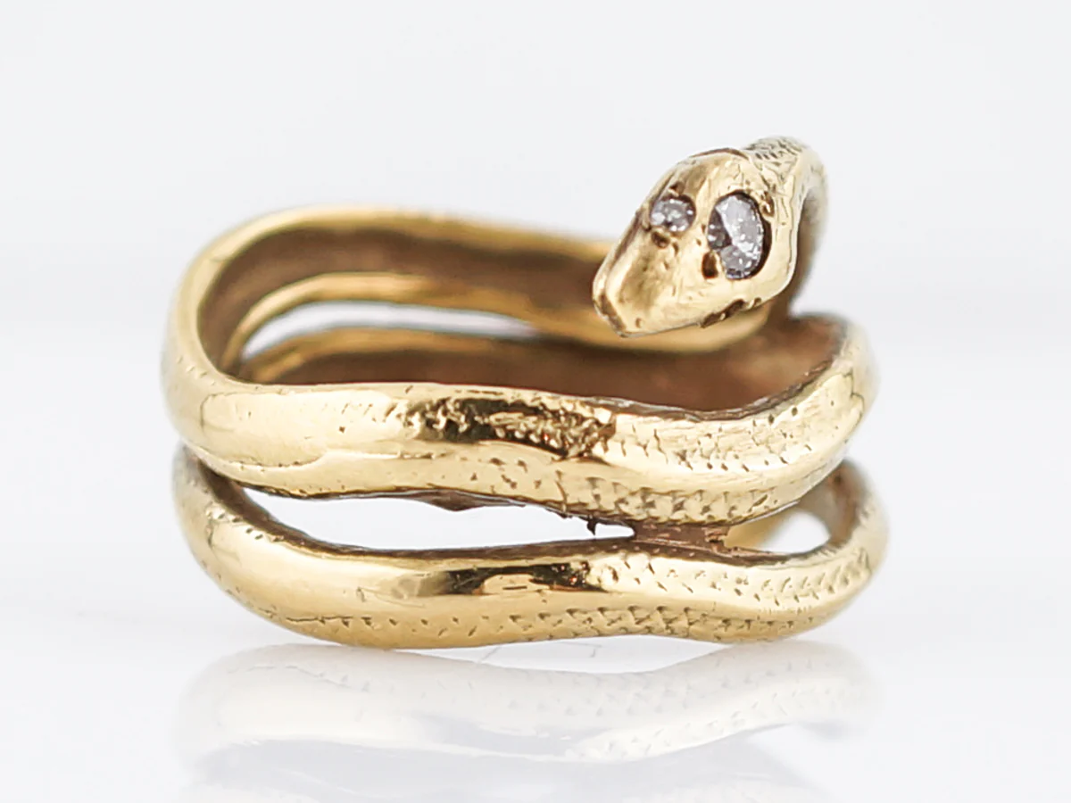 Right Hand Ring Modern .07 Old European Cut Diamond in 14k Yellow Gold - Image 3