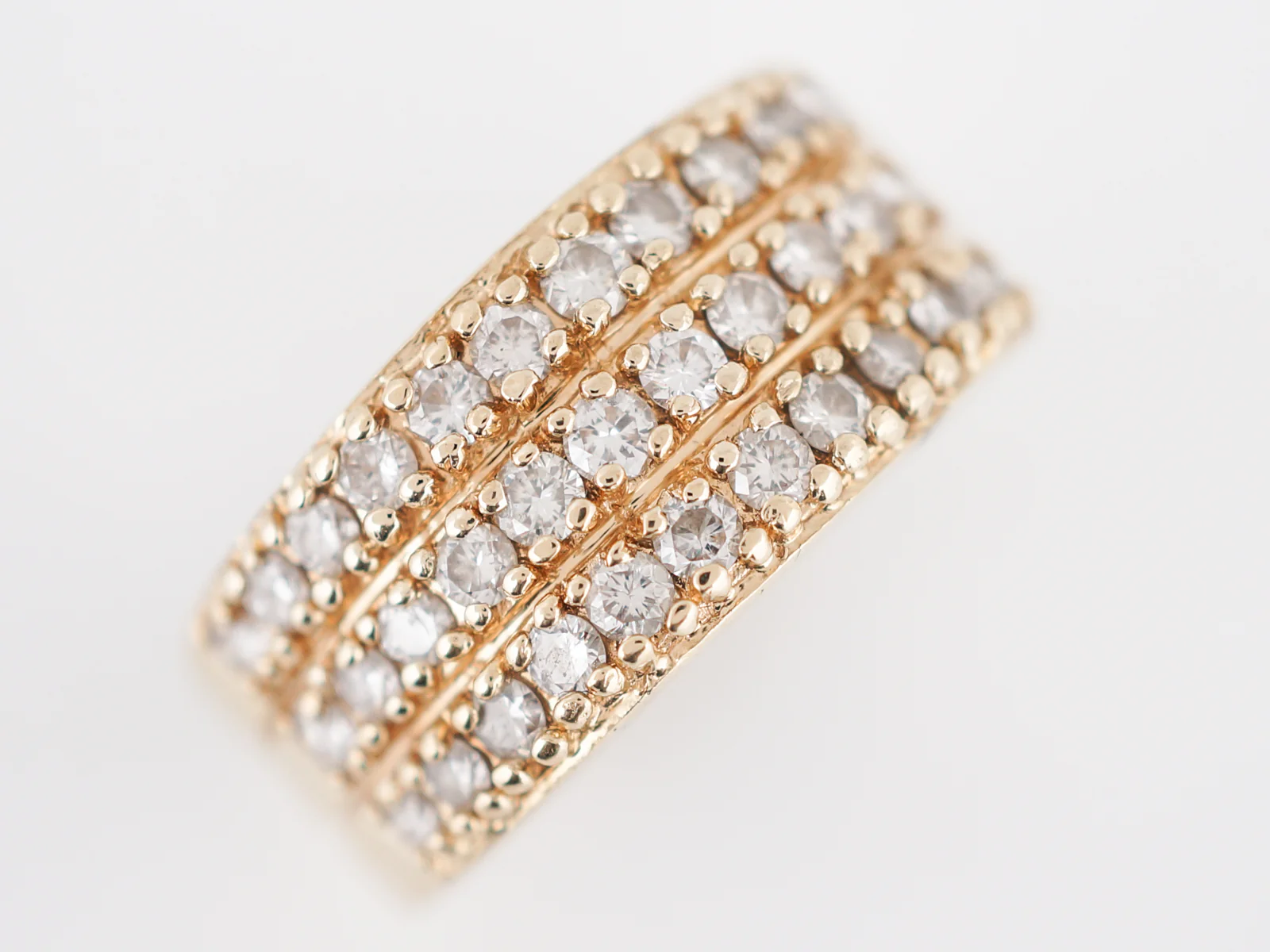 Right Hand Ring Modern 1.00 Round Brilliant Cut Diamonds in 14k Yellow Gold - Image 4