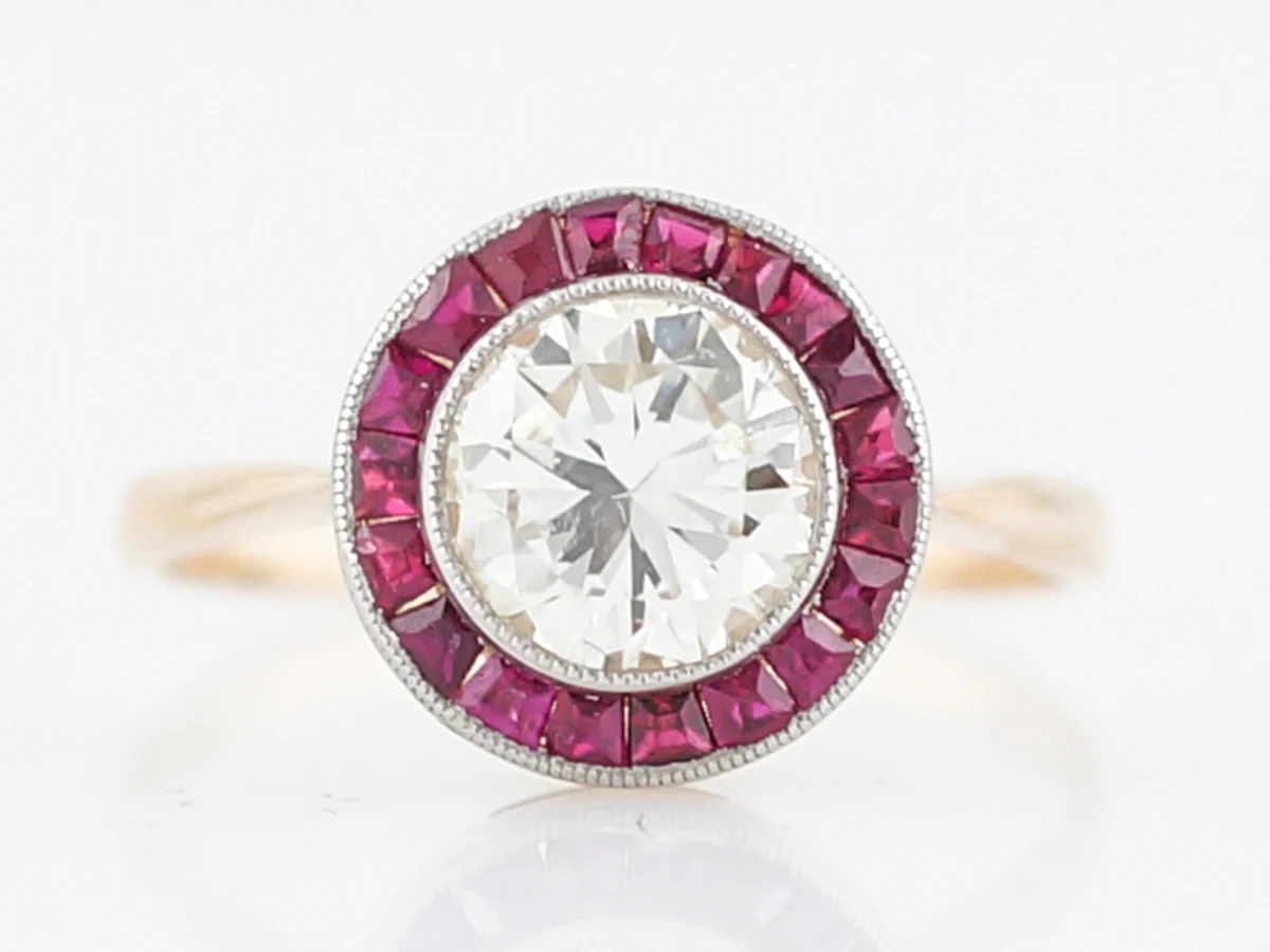 ***RTV***Right Hand Ring Modern 1.06 Round Brilliant Cut Diamond in 18K Yellow Gold