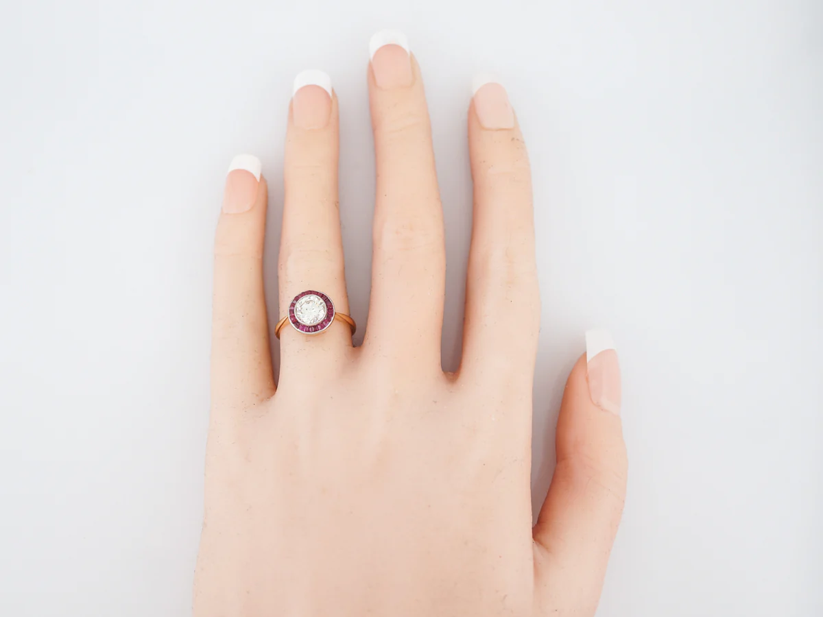 ***RTV***Right Hand Ring Modern 1.06 Round Brilliant Cut Diamond in 18K Yellow Gold - Image 5