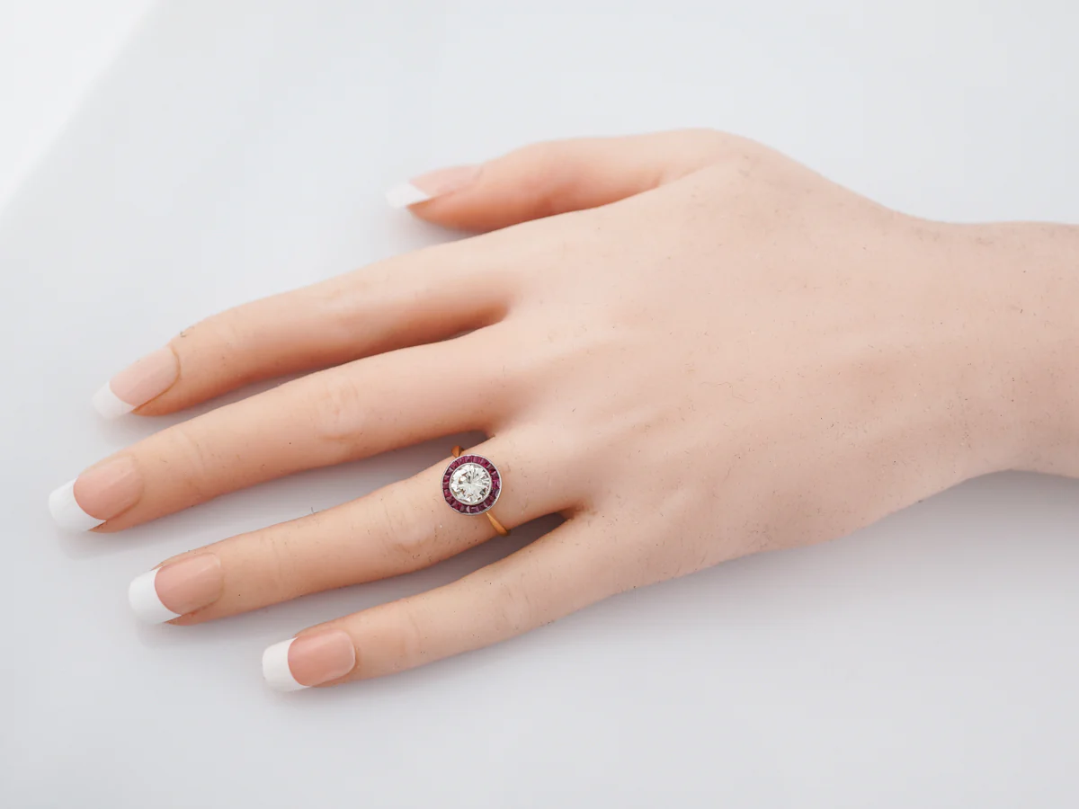 ***RTV***Right Hand Ring Modern 1.06 Round Brilliant Cut Diamond in 18K Yellow Gold - Image 6