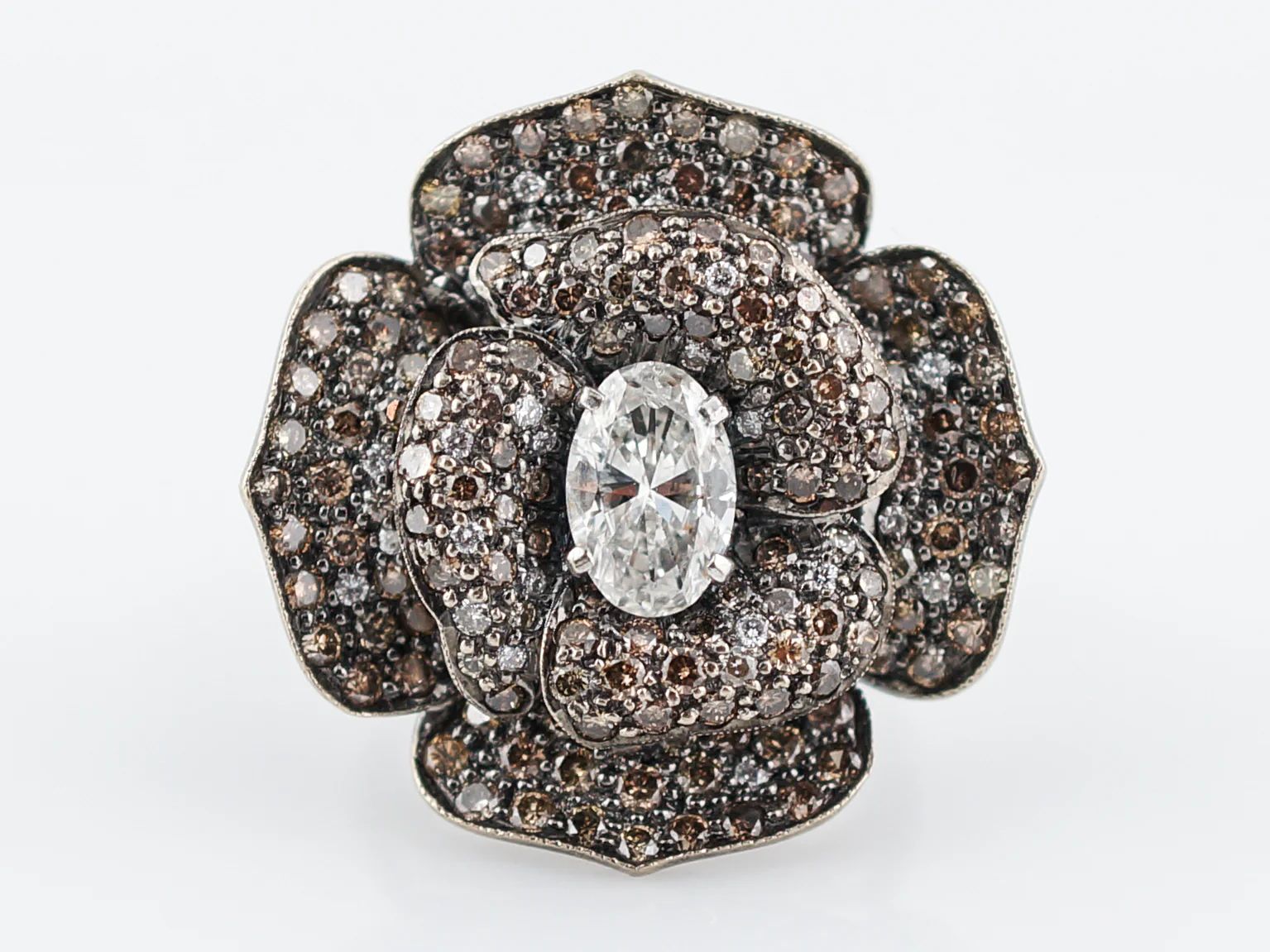 ***RTV***Right Hand Ring Modern 1.07 Oval Cut Diamond in 18K Yellow Gold