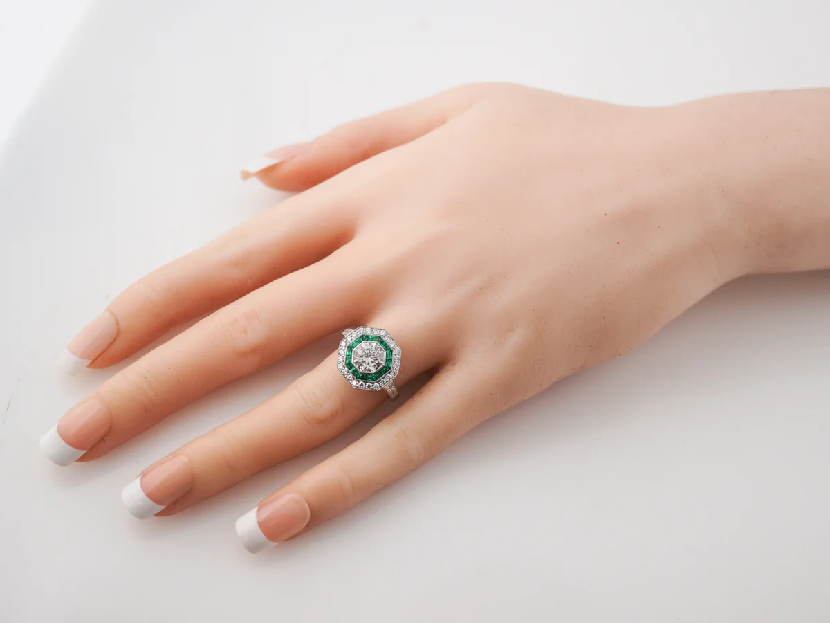 Right Hand Ring Modern 1.25 Round Brilliant Cut Diamond in Platinum - Image 7