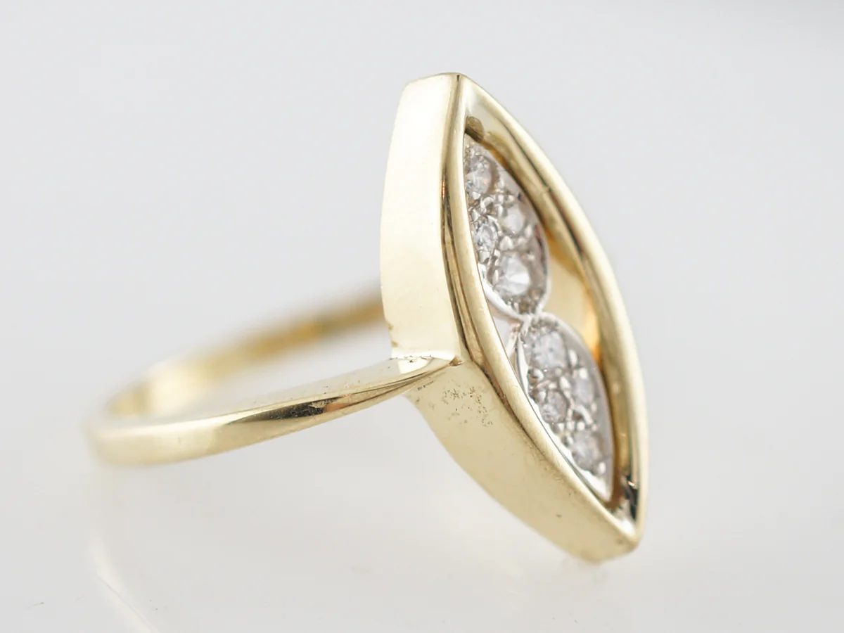 Right Hand Ring Modern .13 Round Brilliant Cut Diamonds in 18k Yellow Gold - Image 3