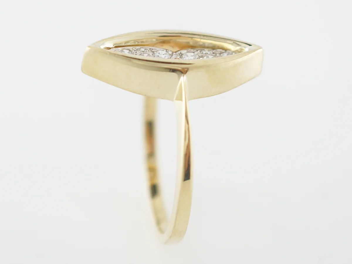Right Hand Ring Modern .13 Round Brilliant Cut Diamonds in 18k Yellow Gold - Image 5