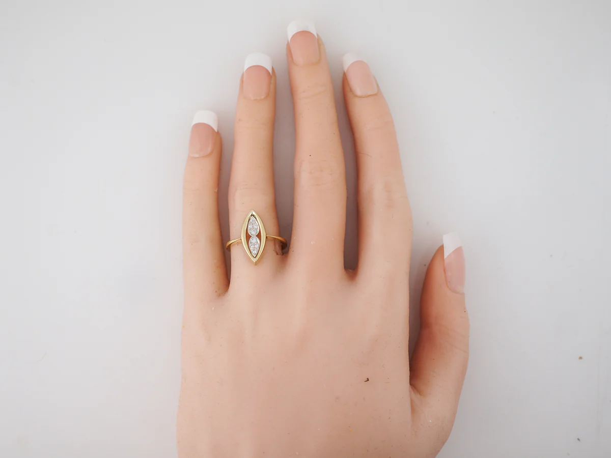 Right Hand Ring Modern .13 Round Brilliant Cut Diamonds in 18k Yellow Gold - Image 6