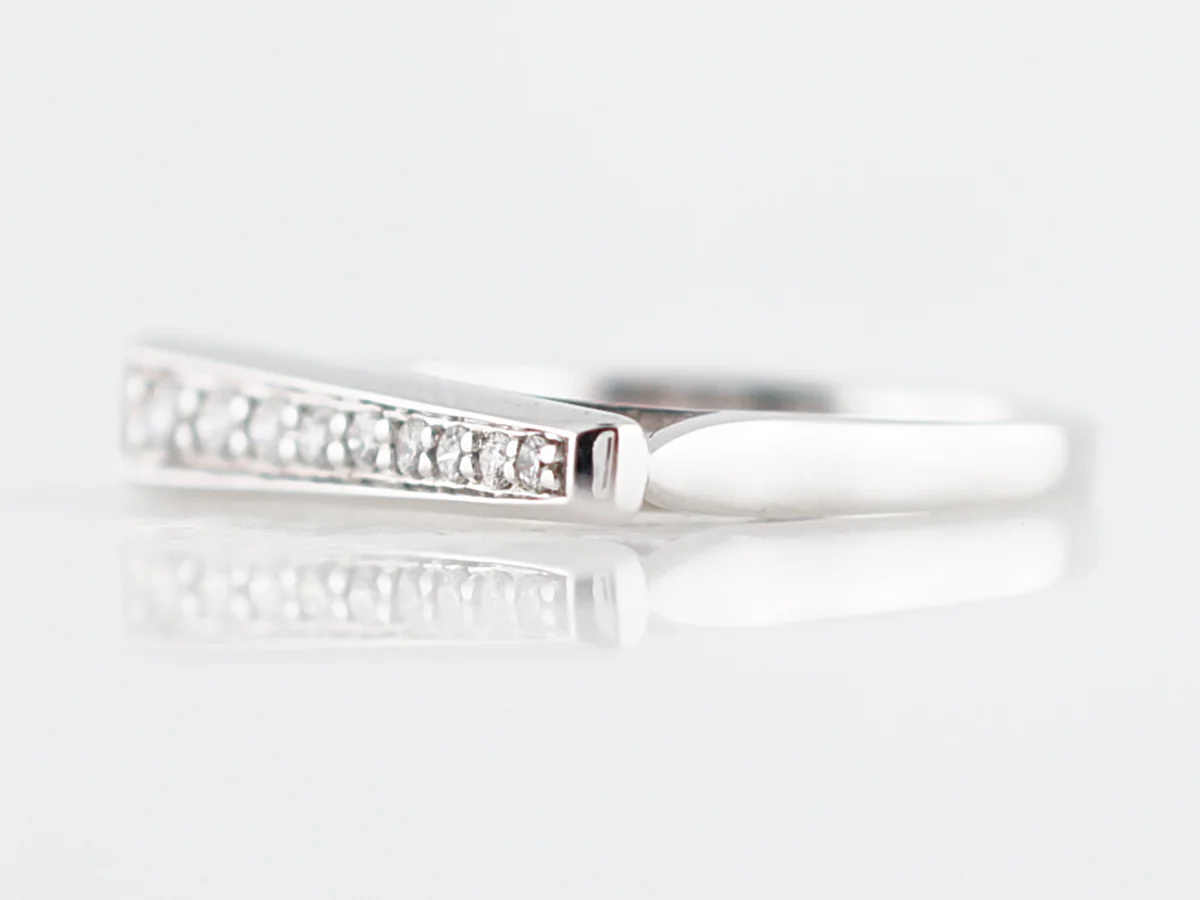 Right Hand Ring Modern .17 Round Brilliant Cut Diamonds in 18k White Gold - Image 2