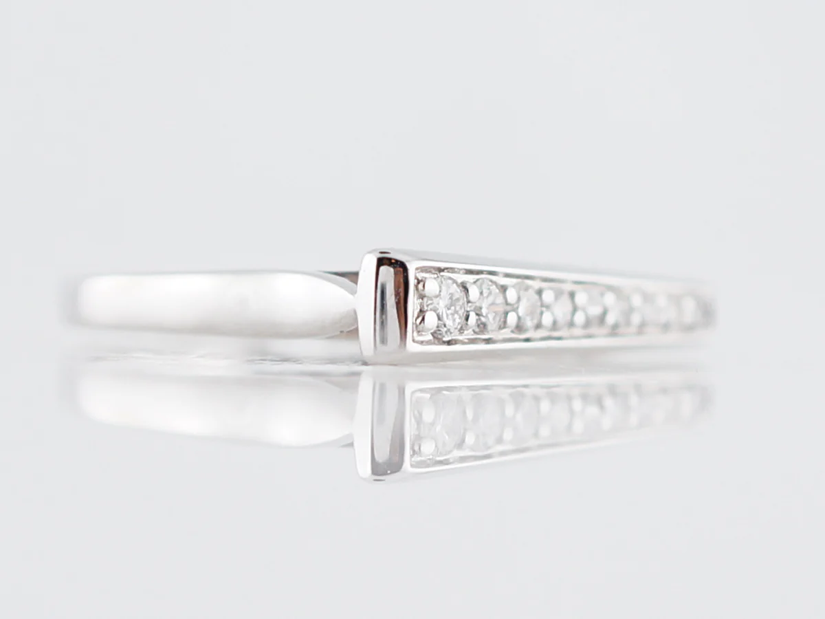 Right Hand Ring Modern .17 Round Brilliant Cut Diamonds in 18k White Gold - Image 3