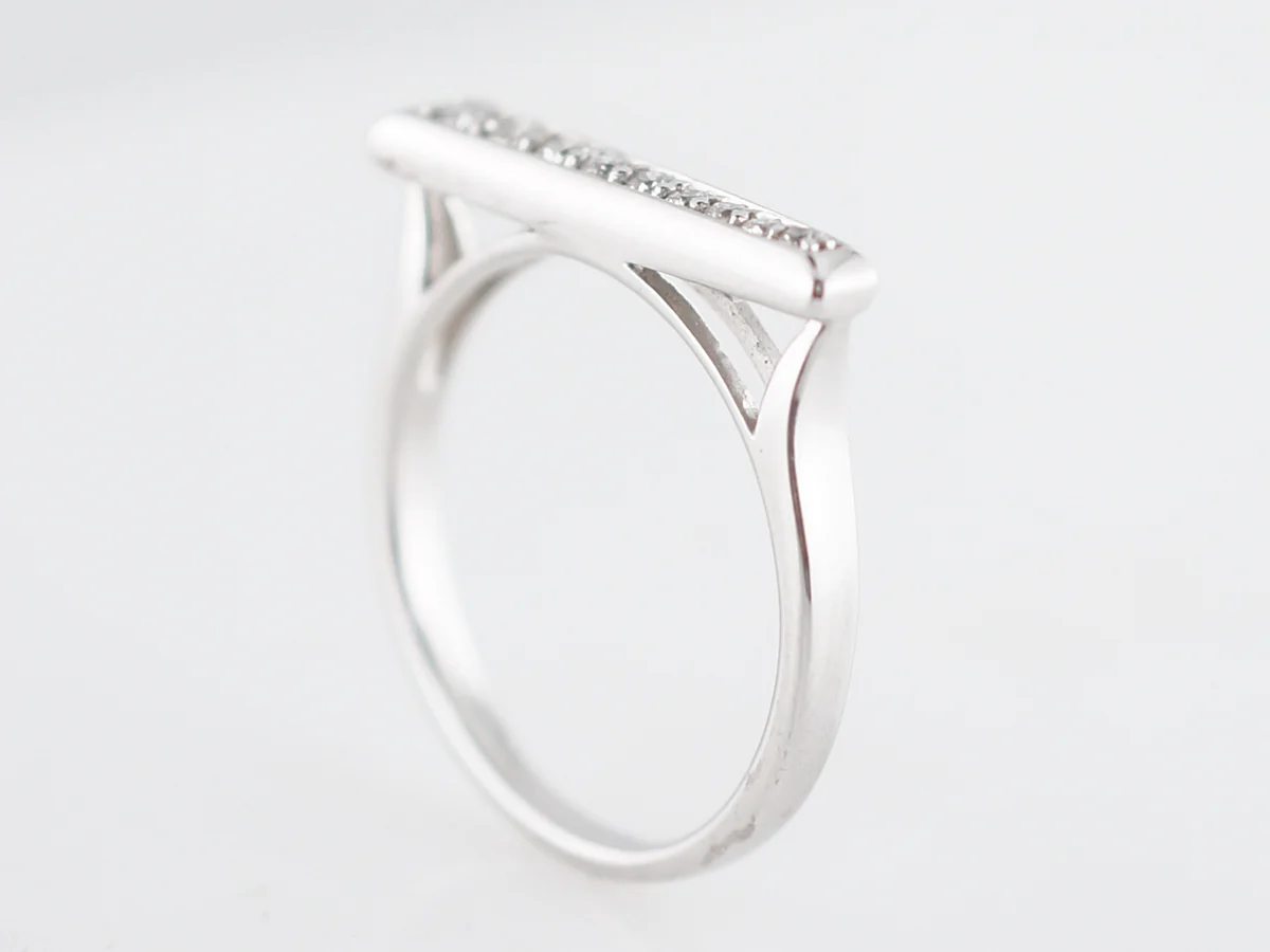 Right Hand Ring Modern .17 Round Brilliant Cut Diamonds in 18k White Gold - Image 5