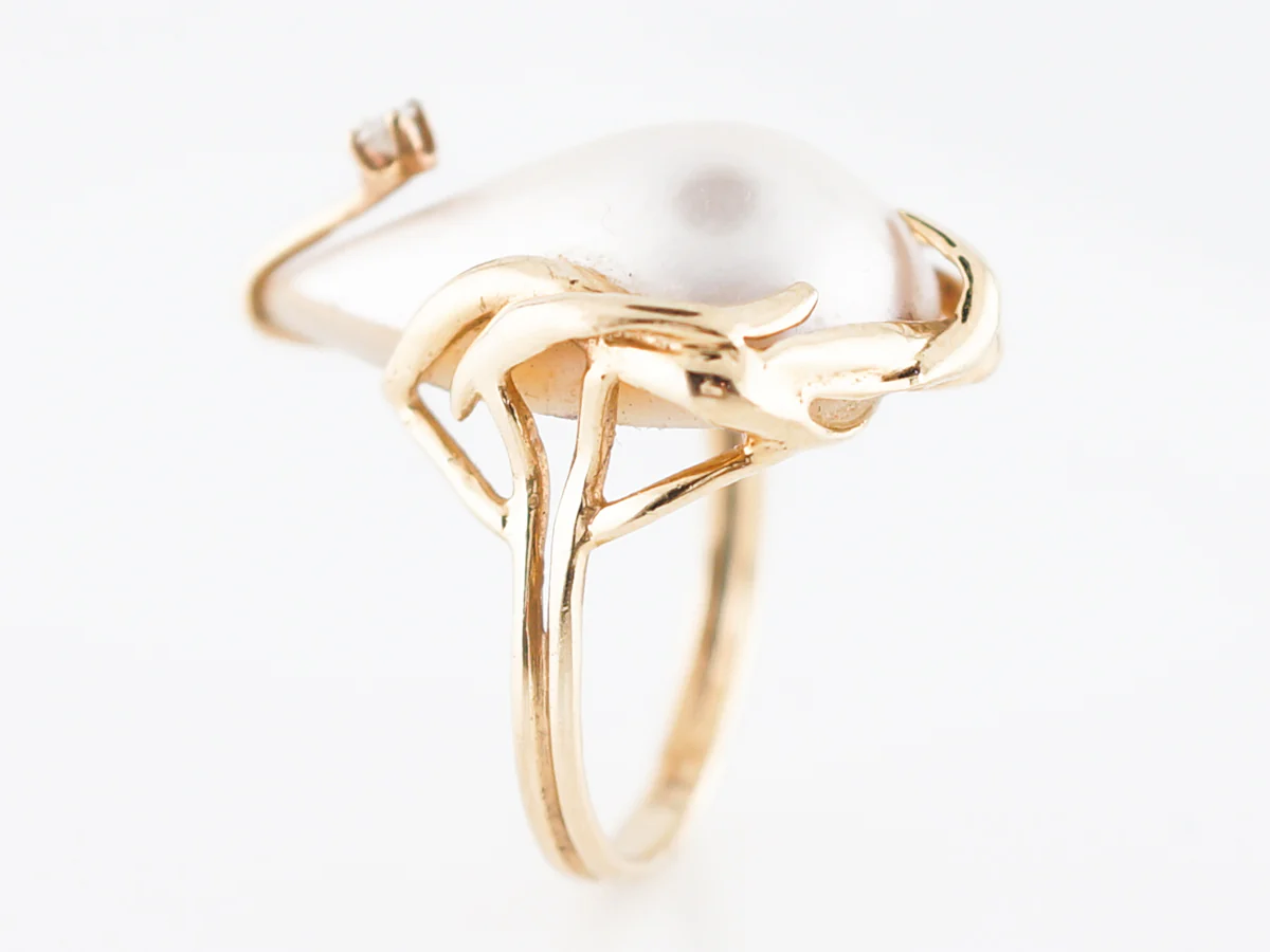 Right Hand Ring Modern 20.04 Pearl in 14k Yellow Gold - Image 4