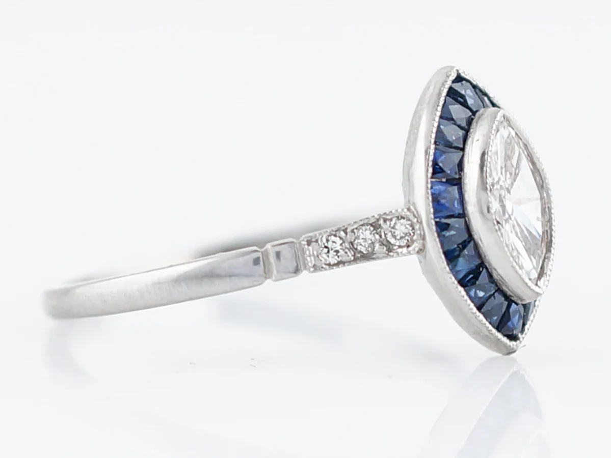 ***RTV***Right Hand Ring Modern .33 Marquise Cut Diamond in Platinum - Image 2