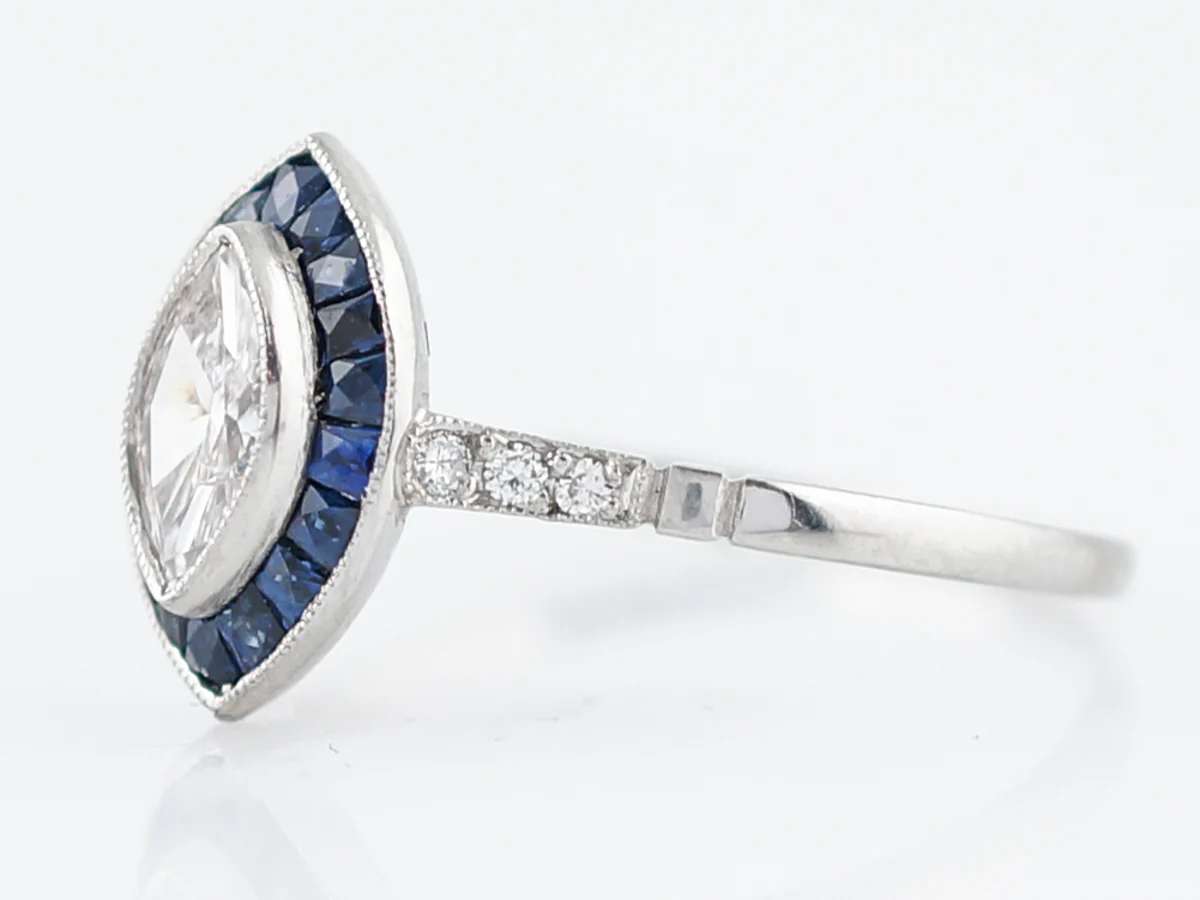 ***RTV***Right Hand Ring Modern .33 Marquise Cut Diamond in Platinum - Image 3