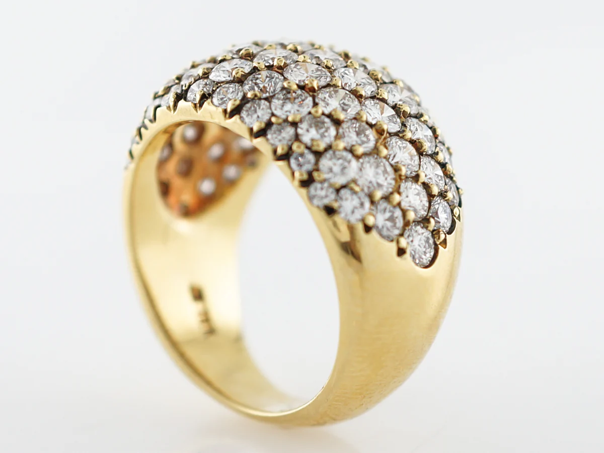 Right Hand Ring Modern 4.13 Round Brilliant Cut Diamonds in 18k Yellow Gold - Image 5
