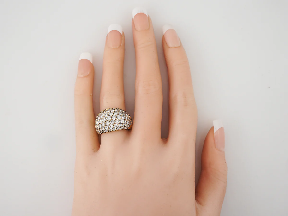 Right Hand Ring Modern 4.13 Round Brilliant Cut Diamonds in 18k Yellow Gold - Image 6