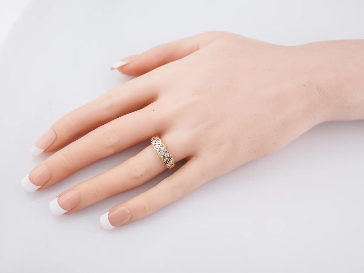 Right Hand Ring Modern .40 Round Brilliant Cut Diamonds in 14k Yellow Gold - Image 7